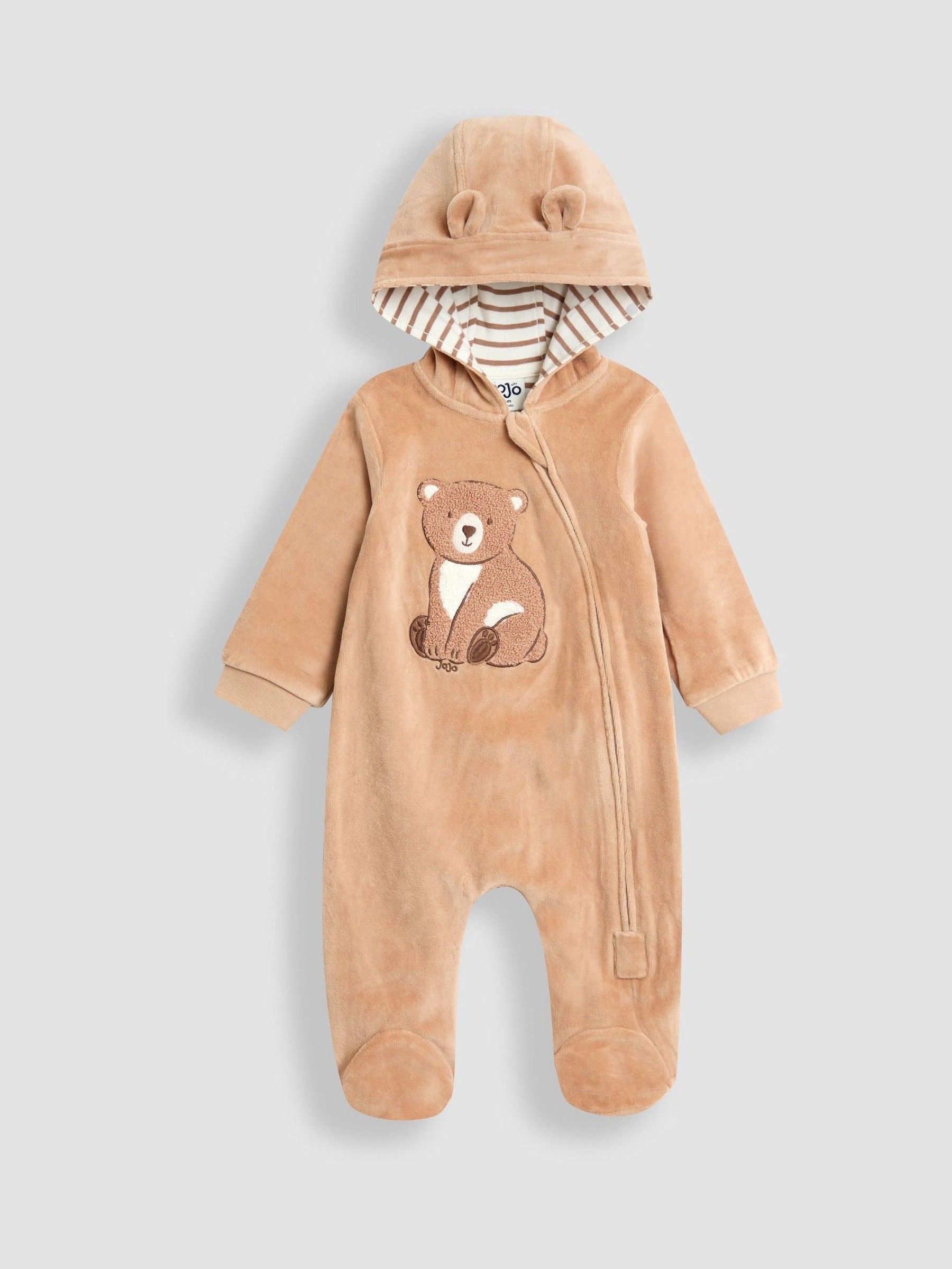 Brown Velour Hooded All-In-One (W41523) | £28 - £29