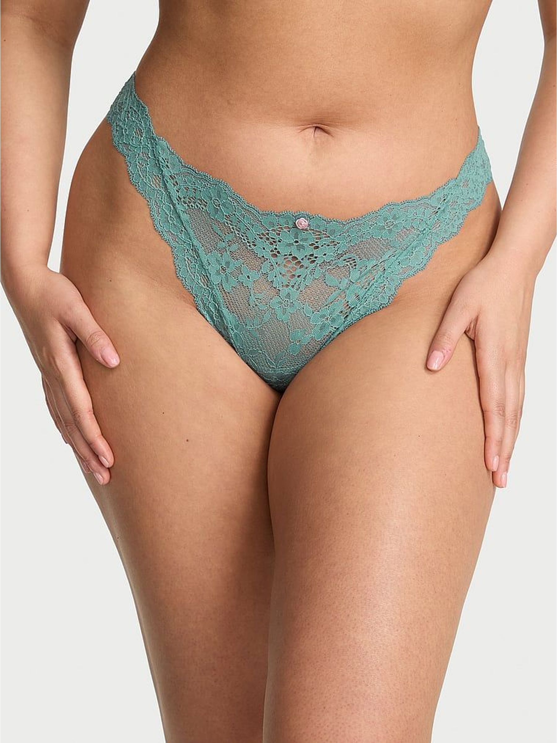Arctic Green Thong Lace Knickers (W41551) | £14