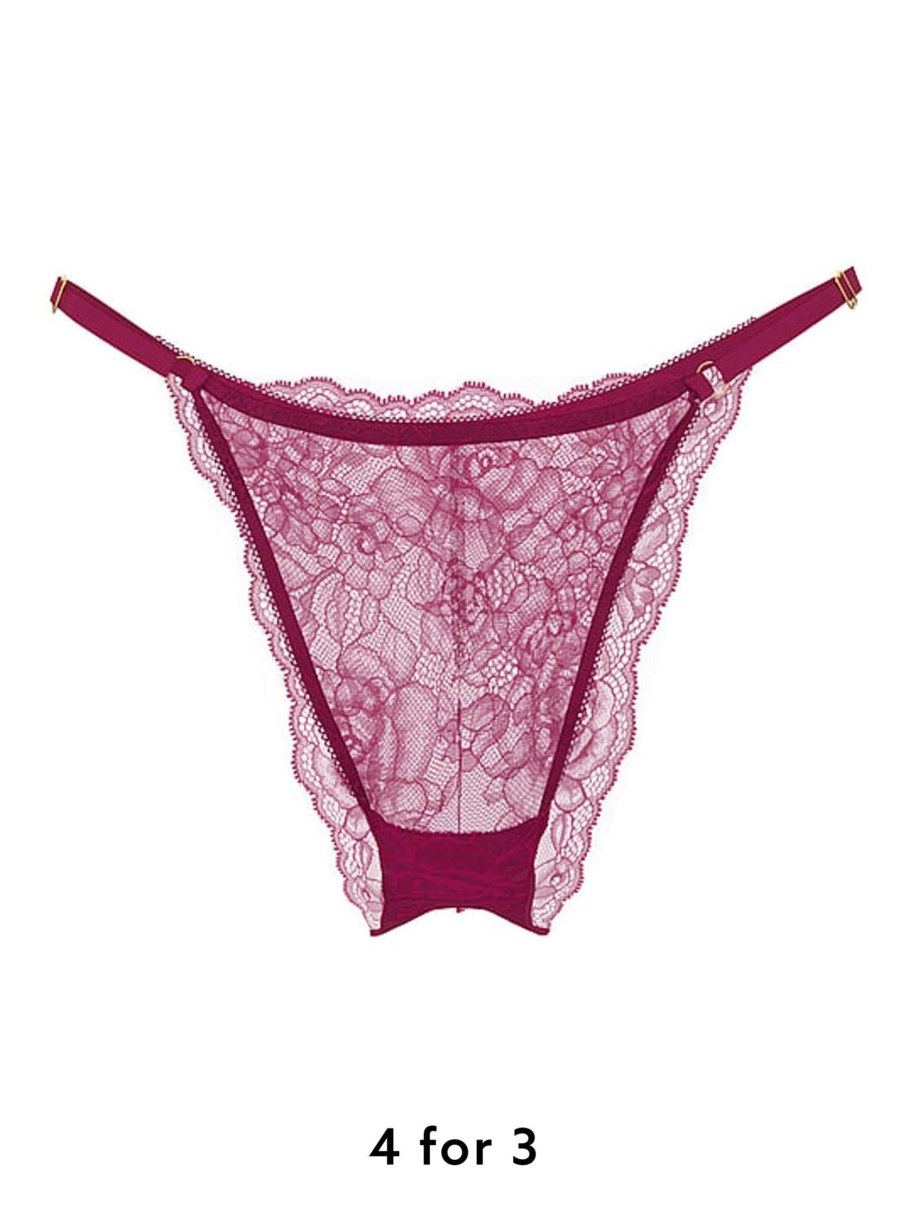 Fresh Jam Purple Brazilian Rose Lace Knickers (W41553) | £14