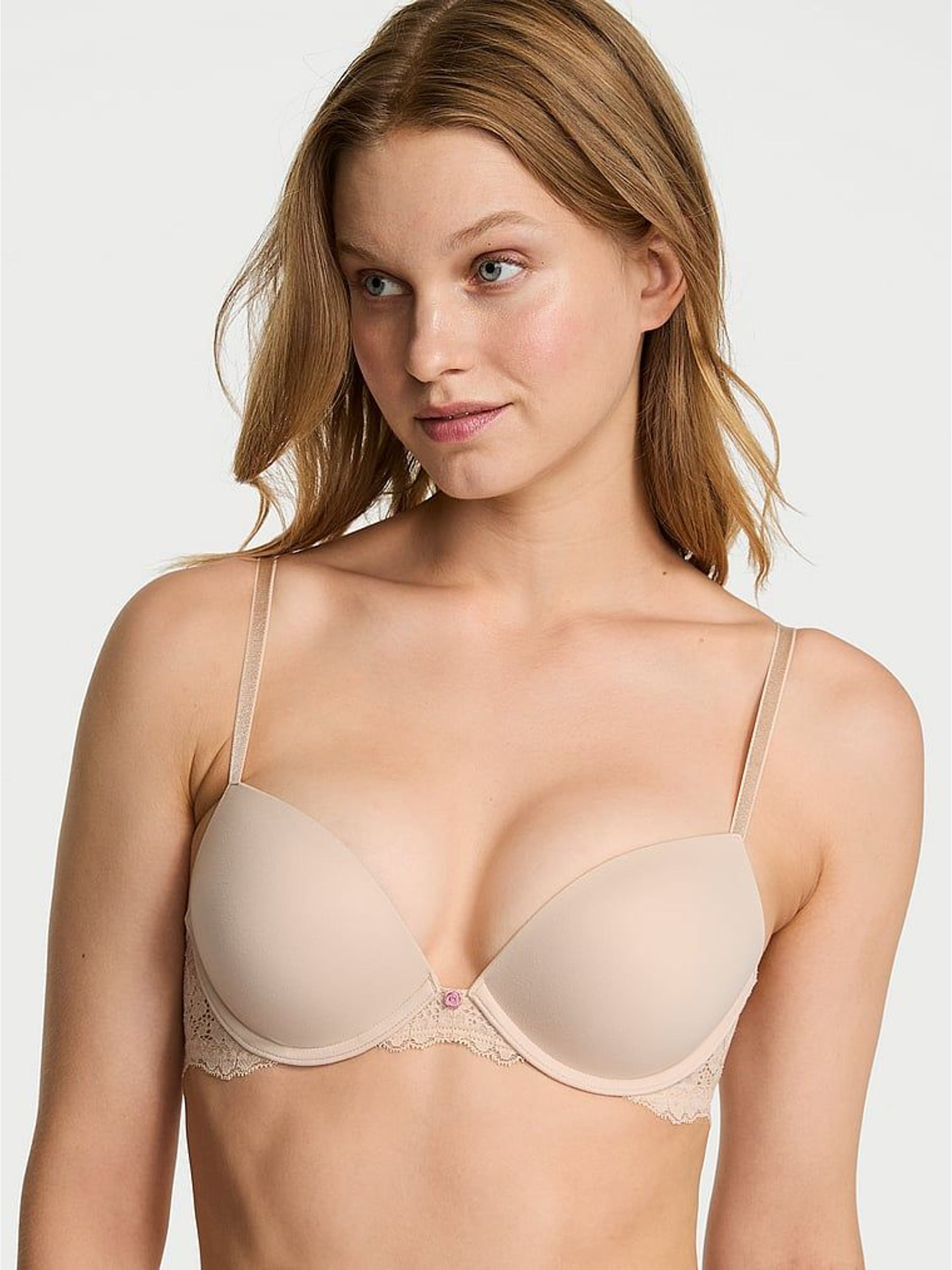 Marzipan Nude Lace Trim Push Up Bra (W41560) | £45