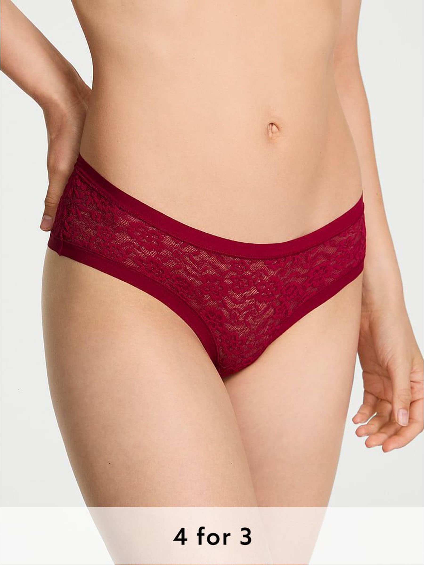 Red Lacquer Cheeky Lace Knickers (W45547) | £9
