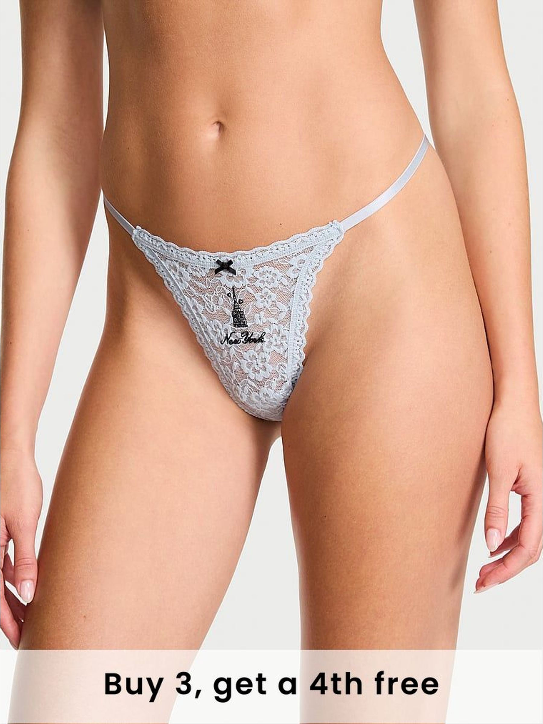 Palest Blue New York Thong Knickers (W45569) | £9