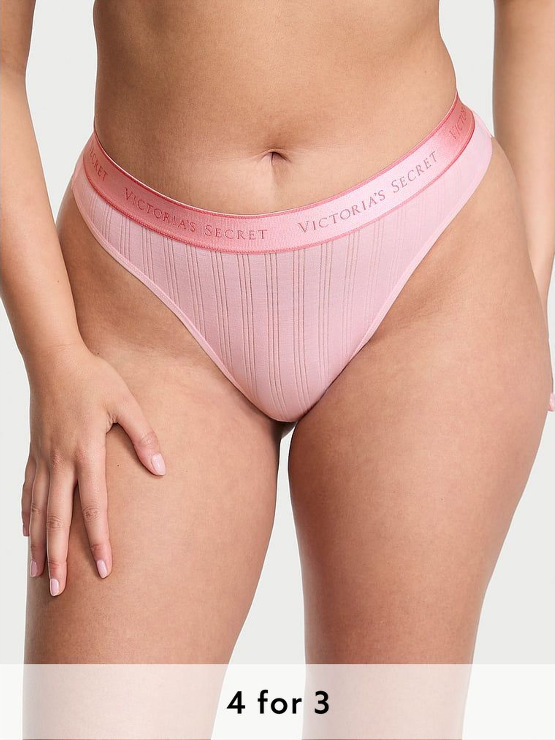 Pretty Blossom Pink Thong Modal Logo Knickers (W45586) | £9