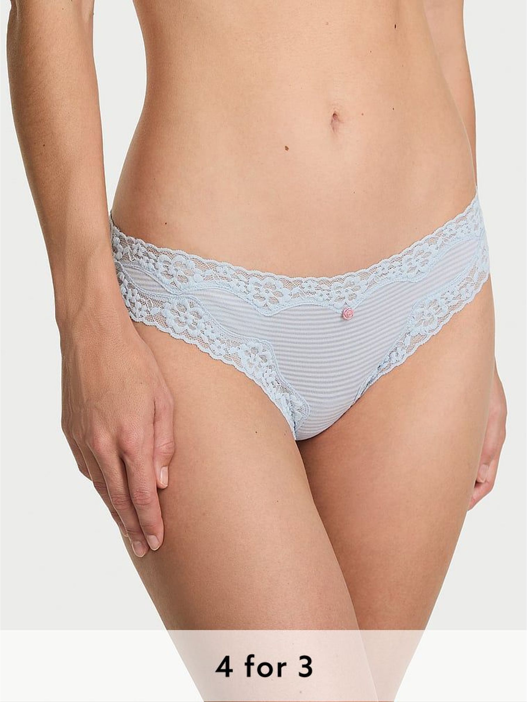 Palest Blue Bikini Lace Waist Knickers (W45595) | £9