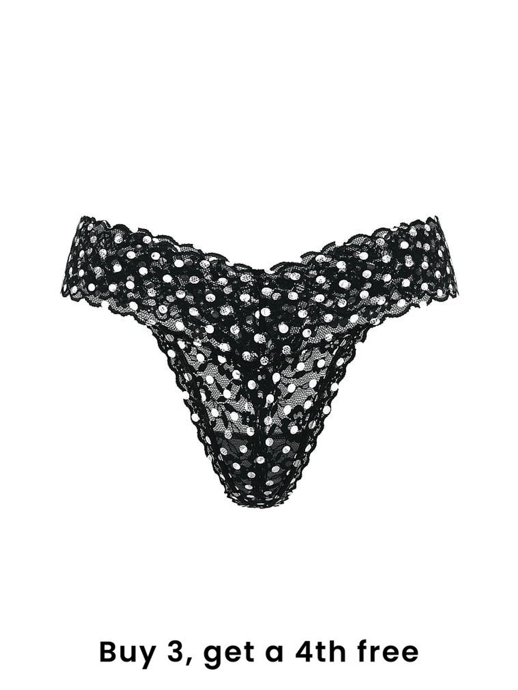 Black Dots Thong Knickers (W45624) | £9