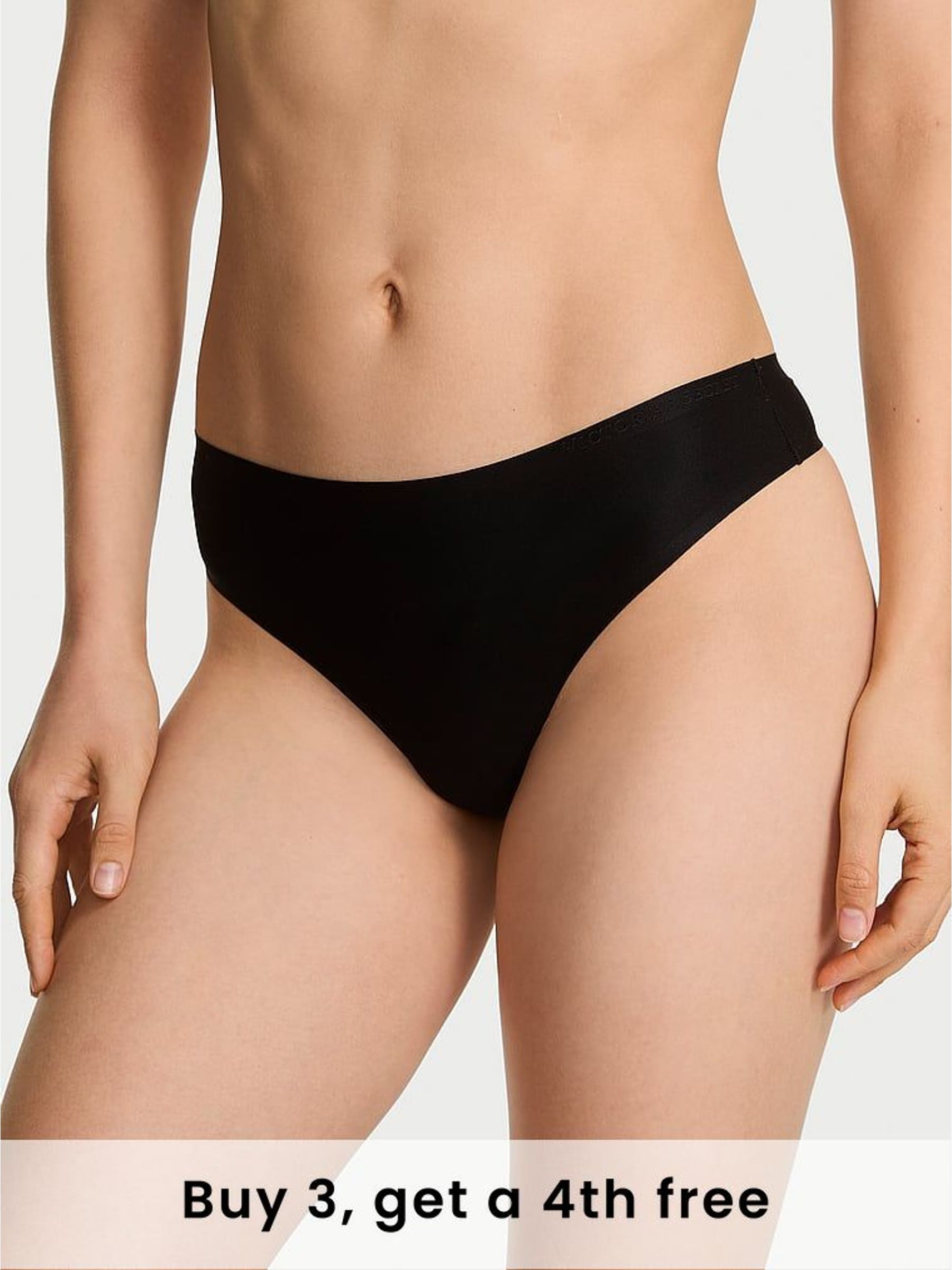 Black Thong Mid-Rise Knickers (W45638) | £16