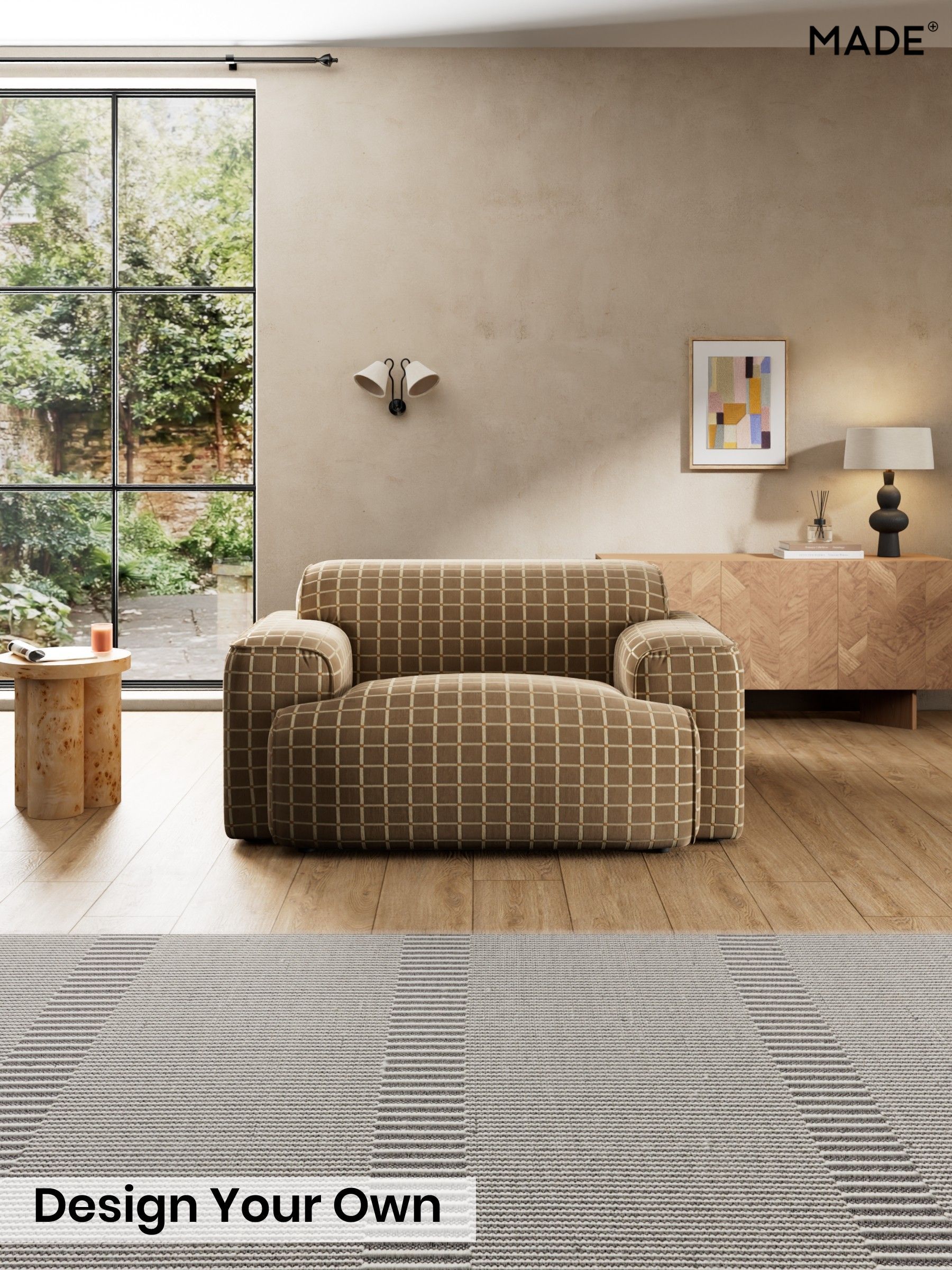 Cale Check/Dark Sand Natural - Avalon By Made