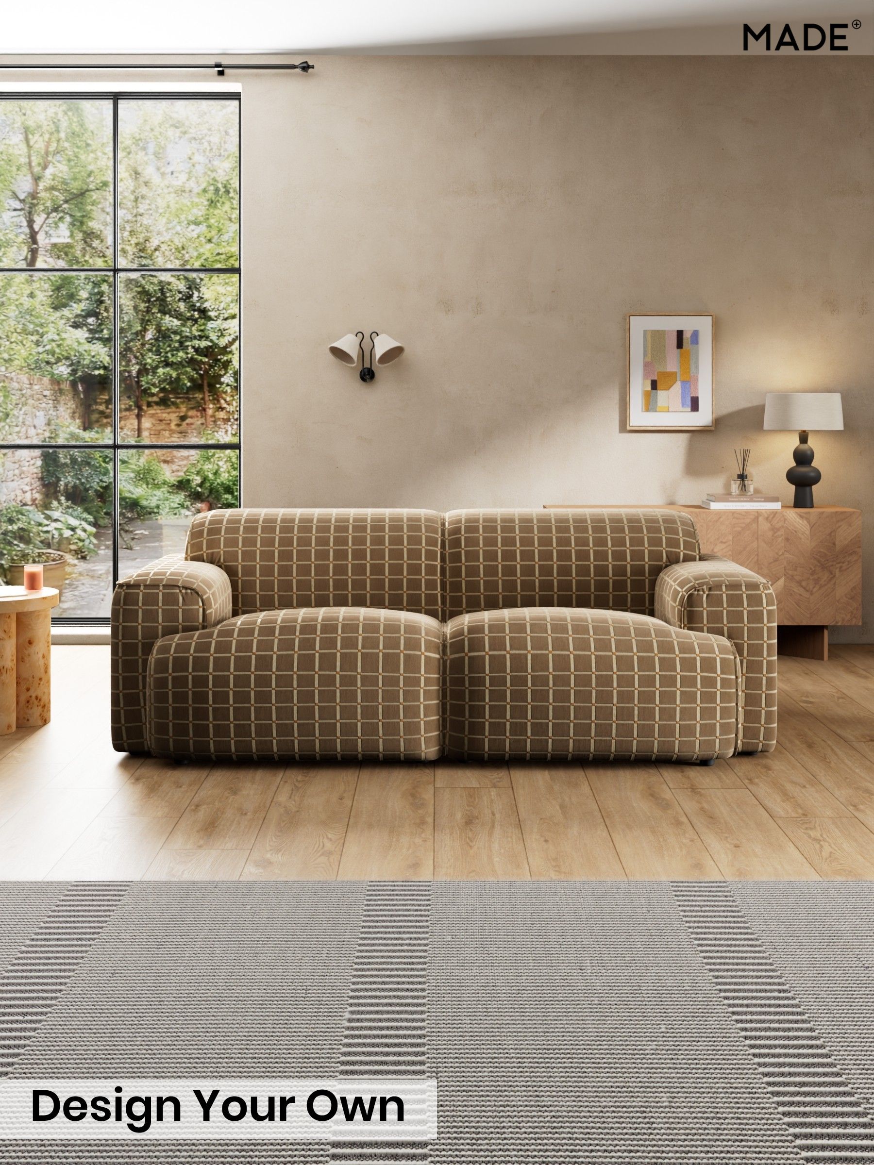 Cale Check/Dark Sand Natural - Avalon By Made