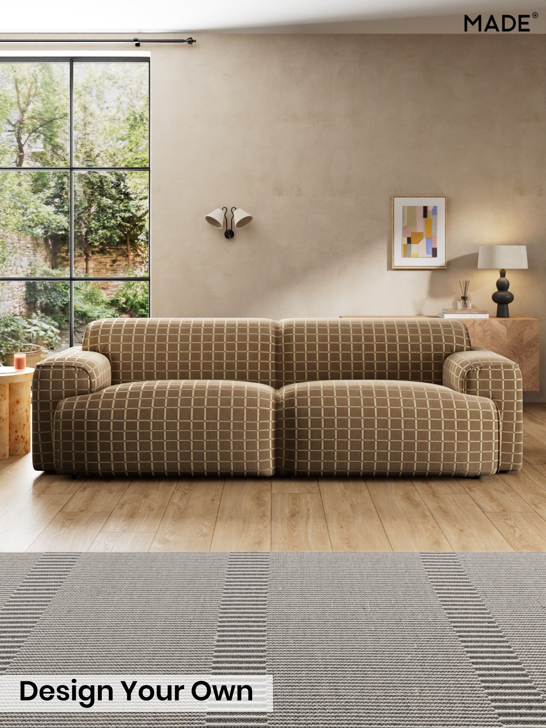 Cale Check/Dark Sand Natural - Avalon By Made