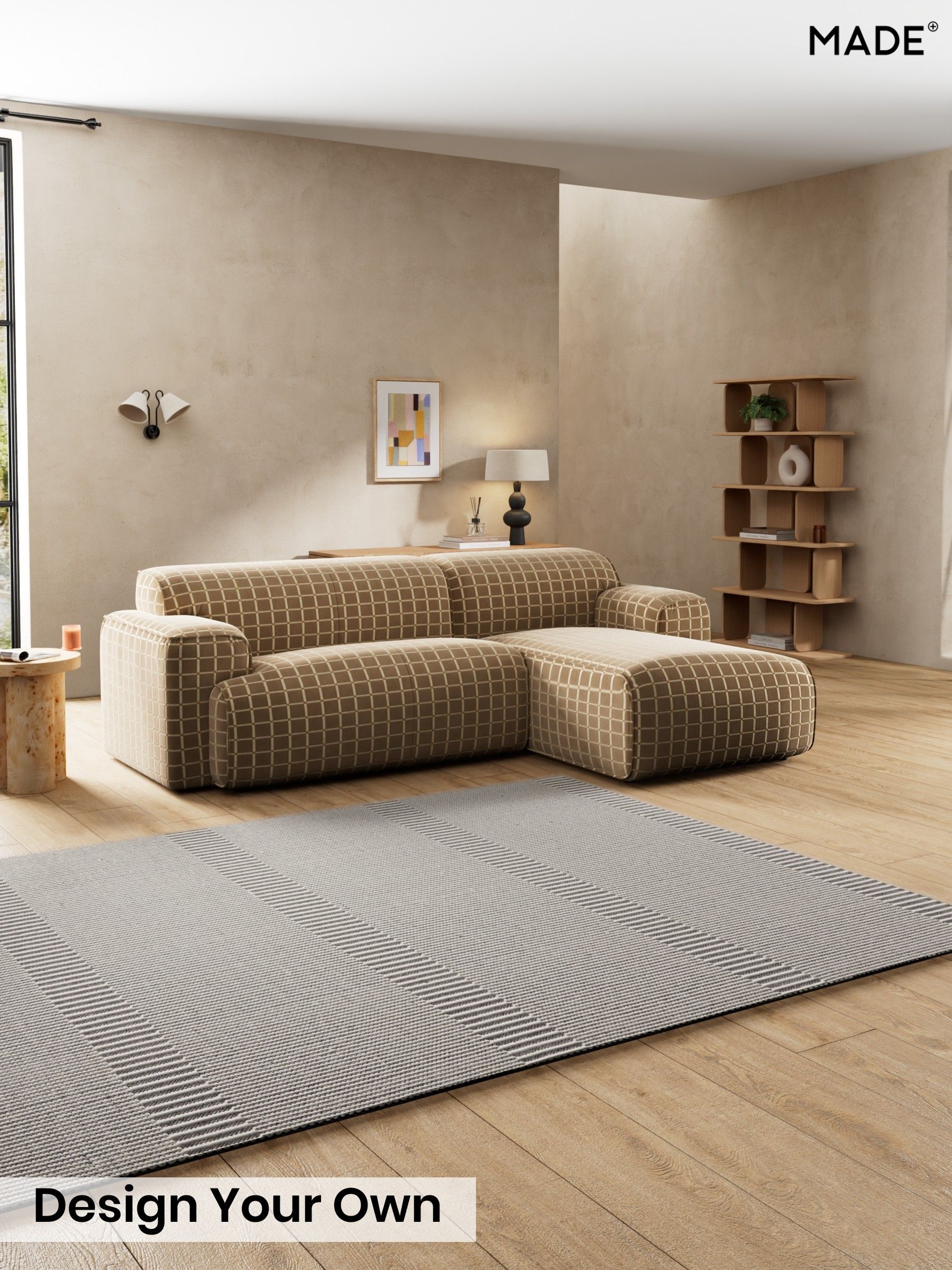 Cale Check/Dark Sand Natural - Avalon By Made