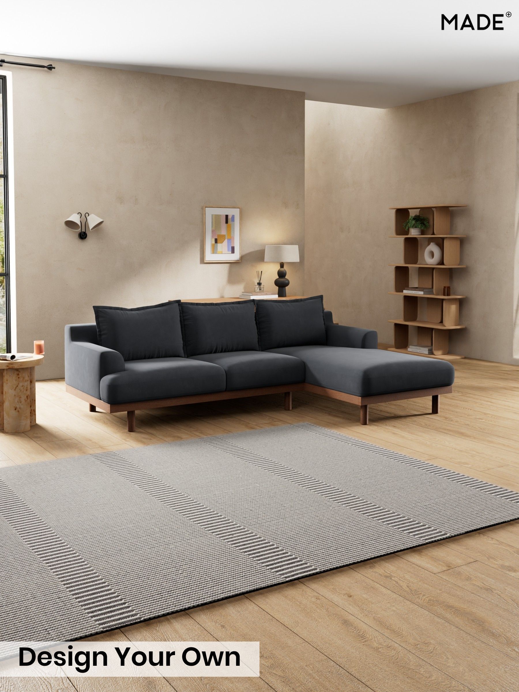 Matt Velvet Easy Clean/Charcoal Grey - Turin By Made