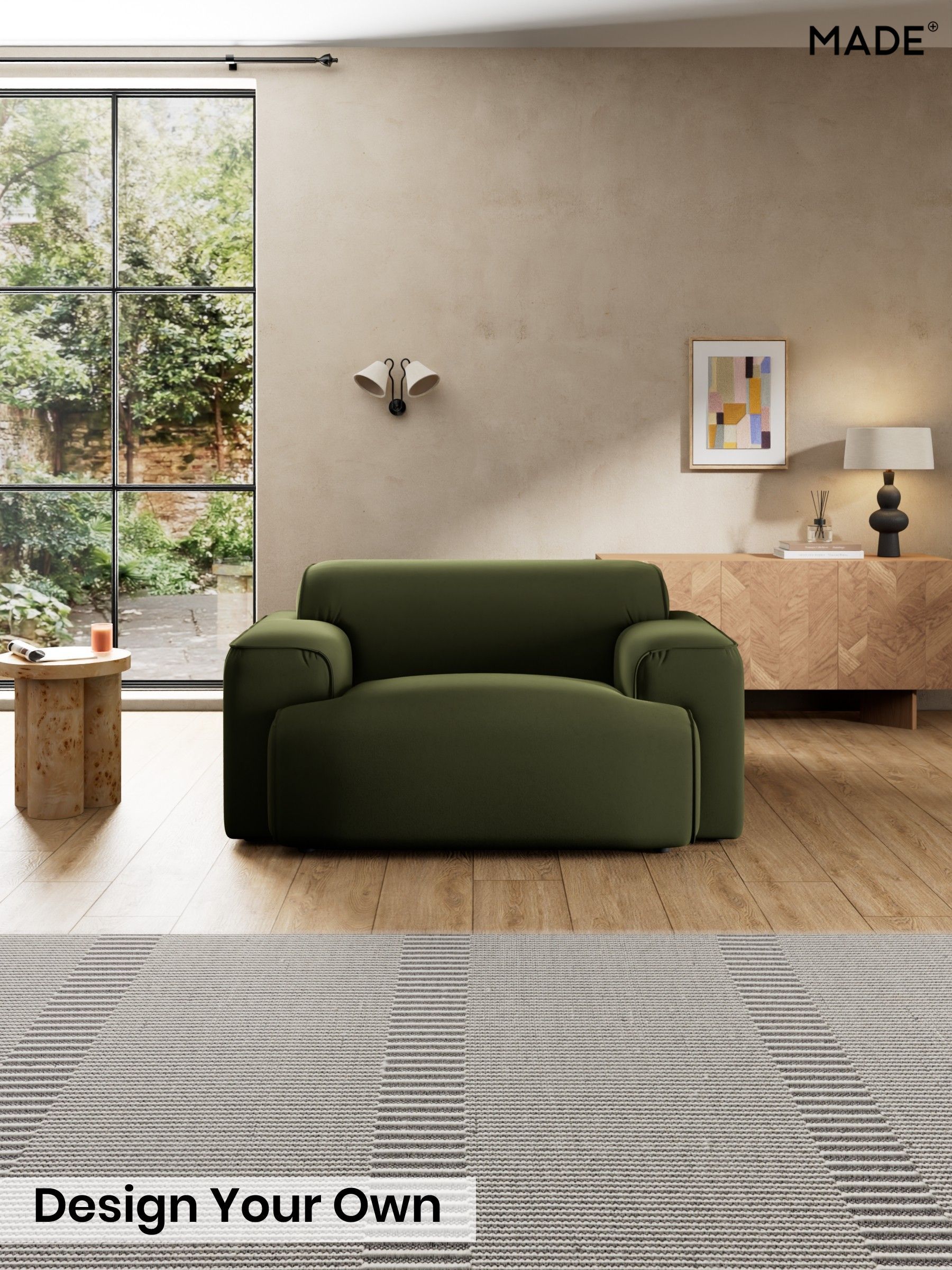Matt Velvet Easy Clean/Deep Olive Green - Avalon By Made