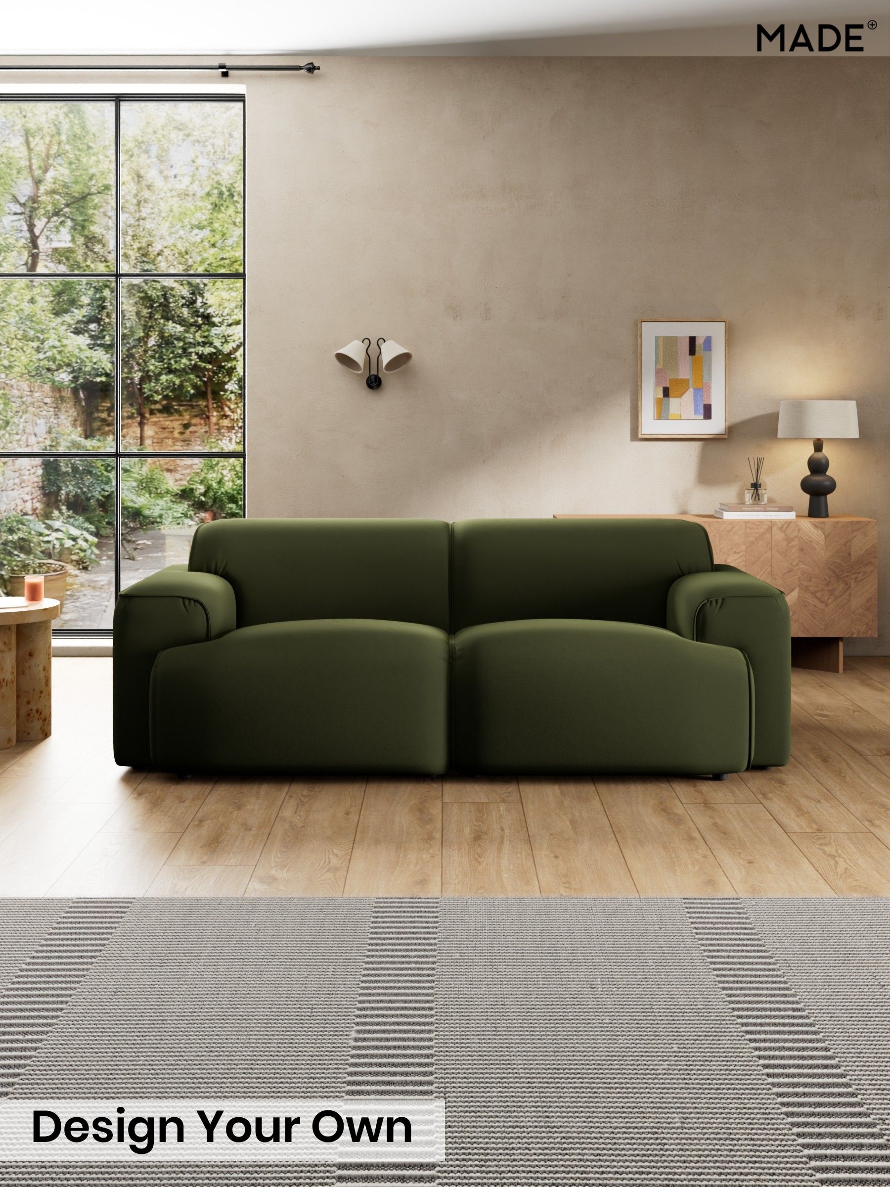 Matt Velvet Easy Clean/Deep Olive Green - Avalon By Made