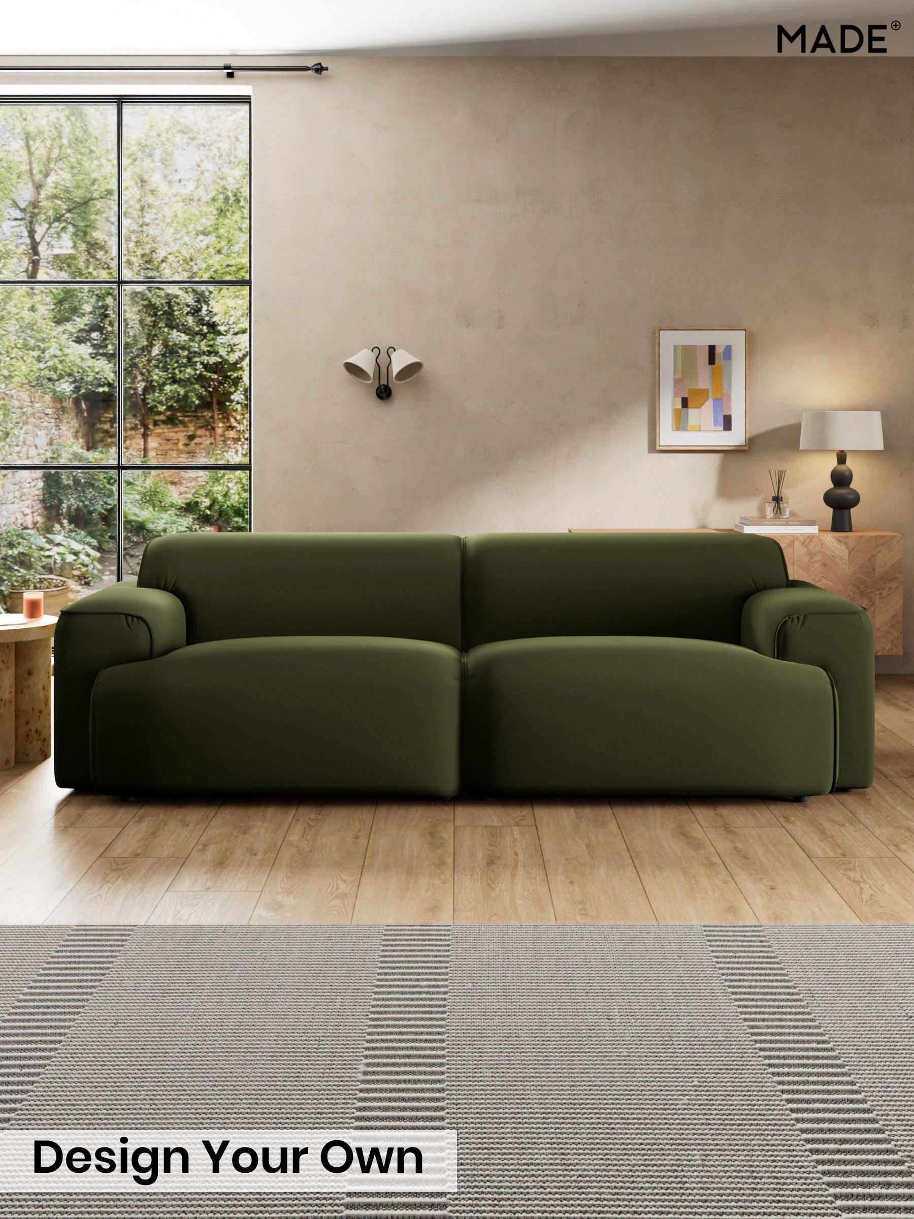 Matt Velvet Easy Clean/Deep Olive Green - Avalon By Made