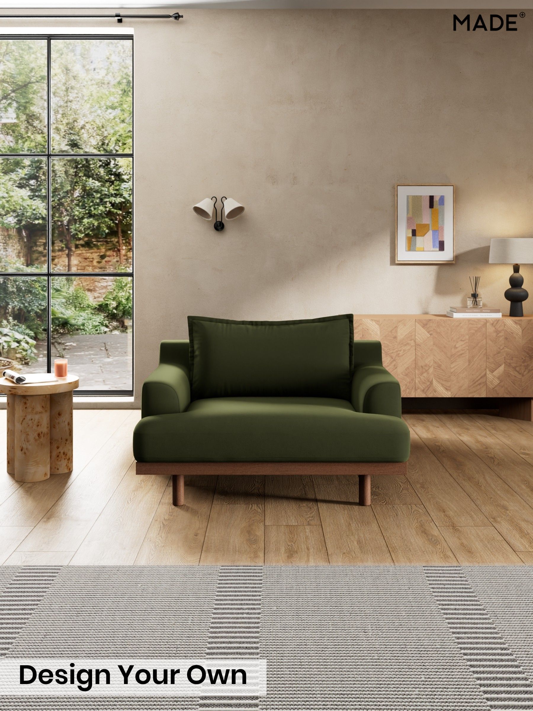 Matt Velvet Easy Clean/Deep Olive Green - Turin By Made