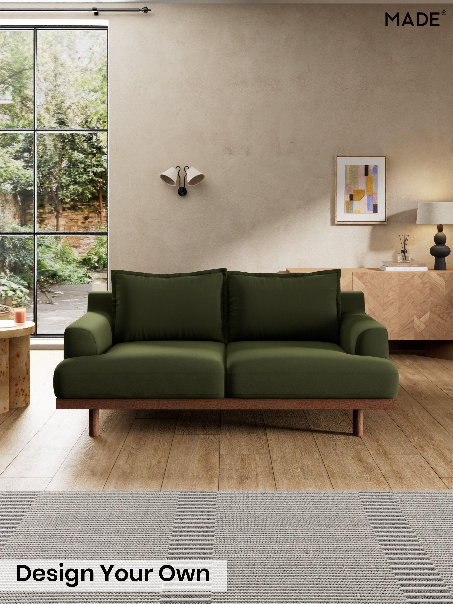Matt Velvet Easy Clean/Deep Olive Green - Turin By Made