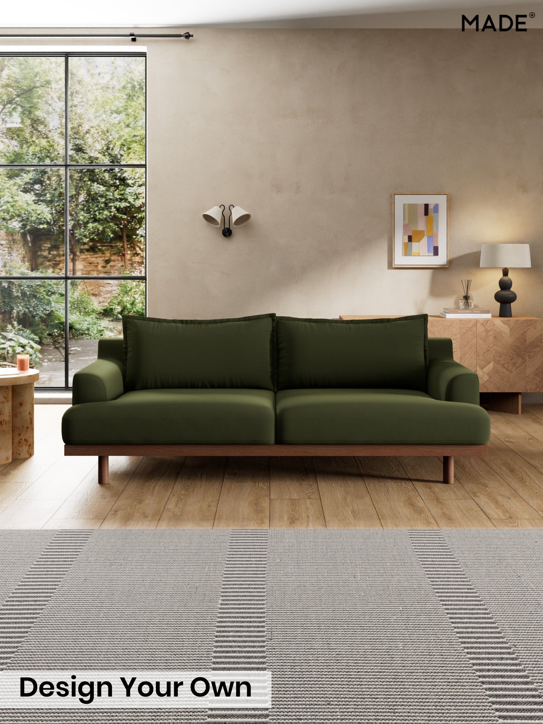 Matt Velvet Easy Clean/Deep Olive Green - Turin By Made