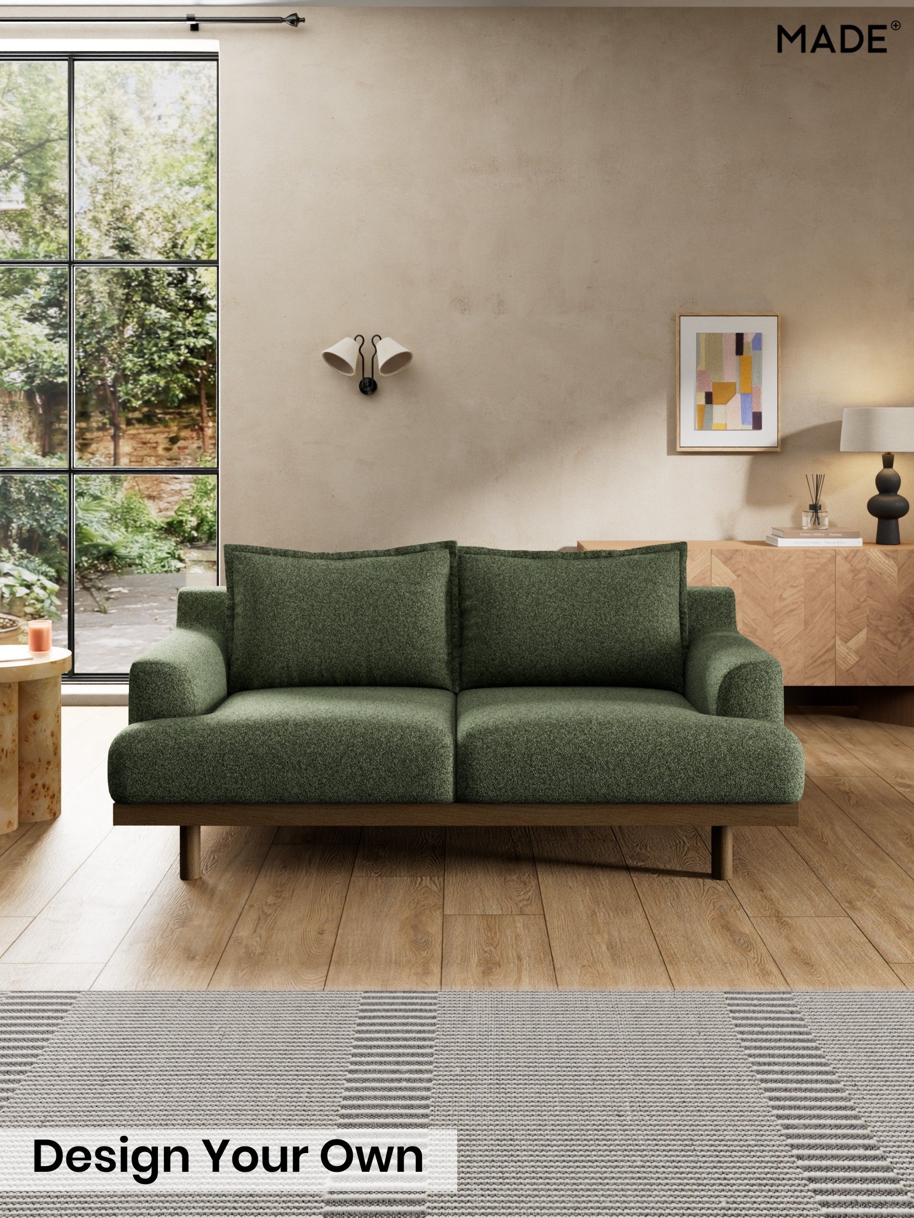 Soft Touch Boucle/Forest Green - Turin By Made