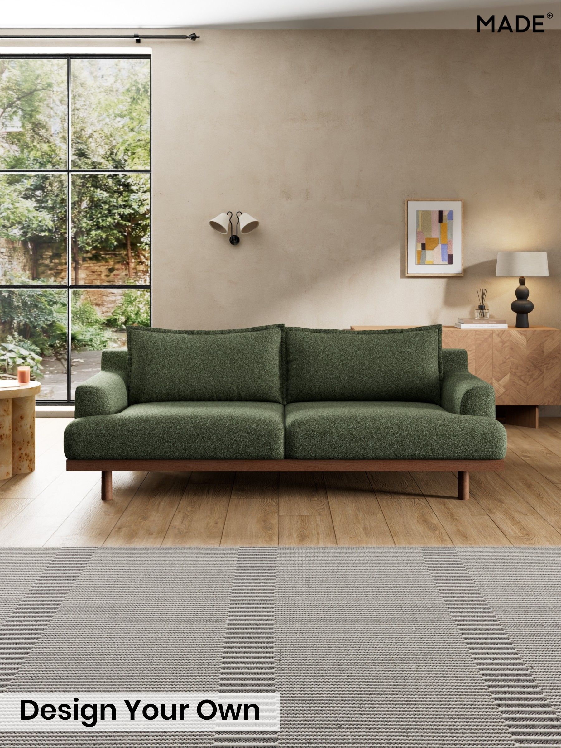 Soft Touch Boucle/Forest Green - Turin By Made