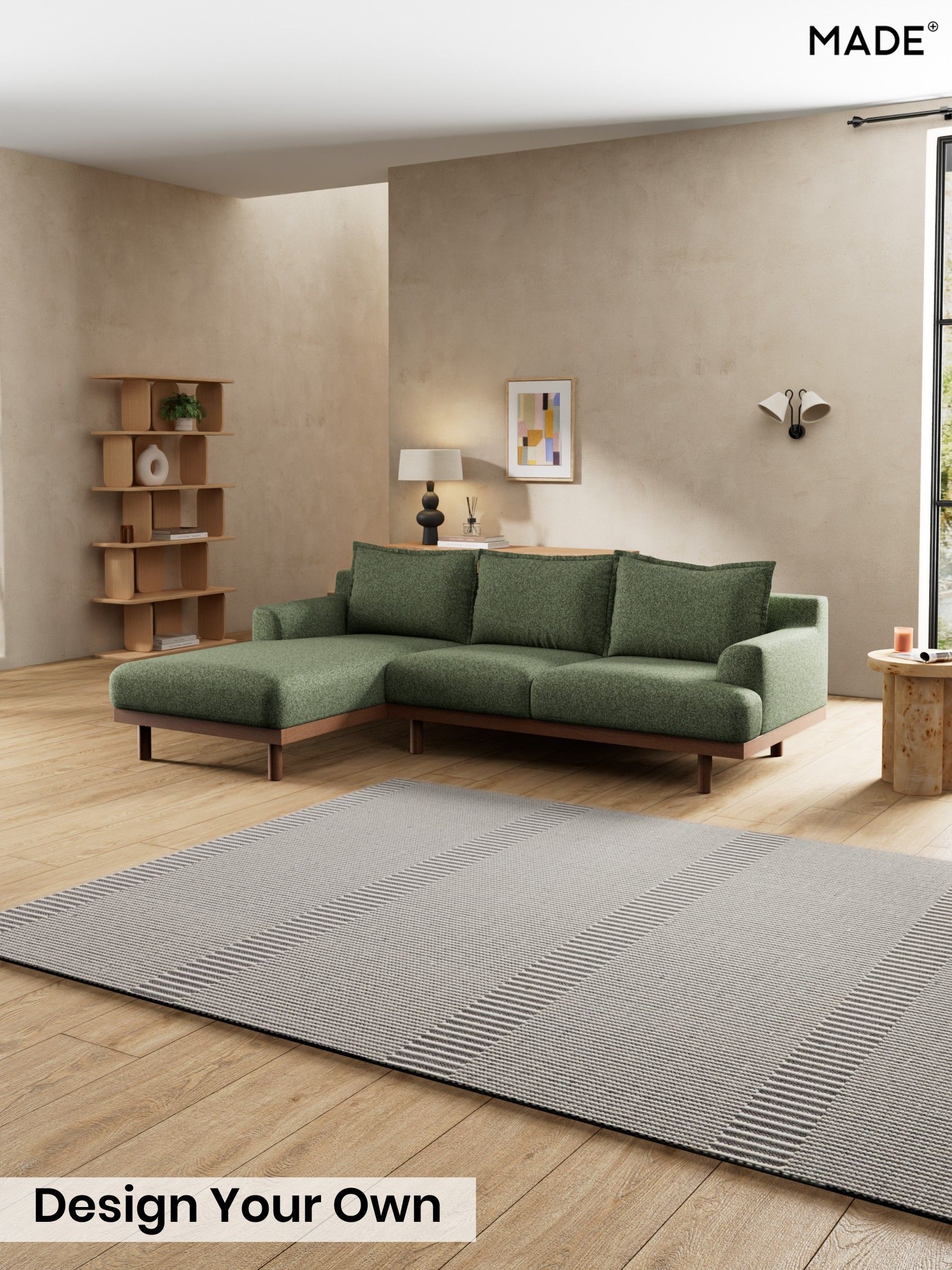 Soft Touch Boucle/Forest Green - Turin By Made