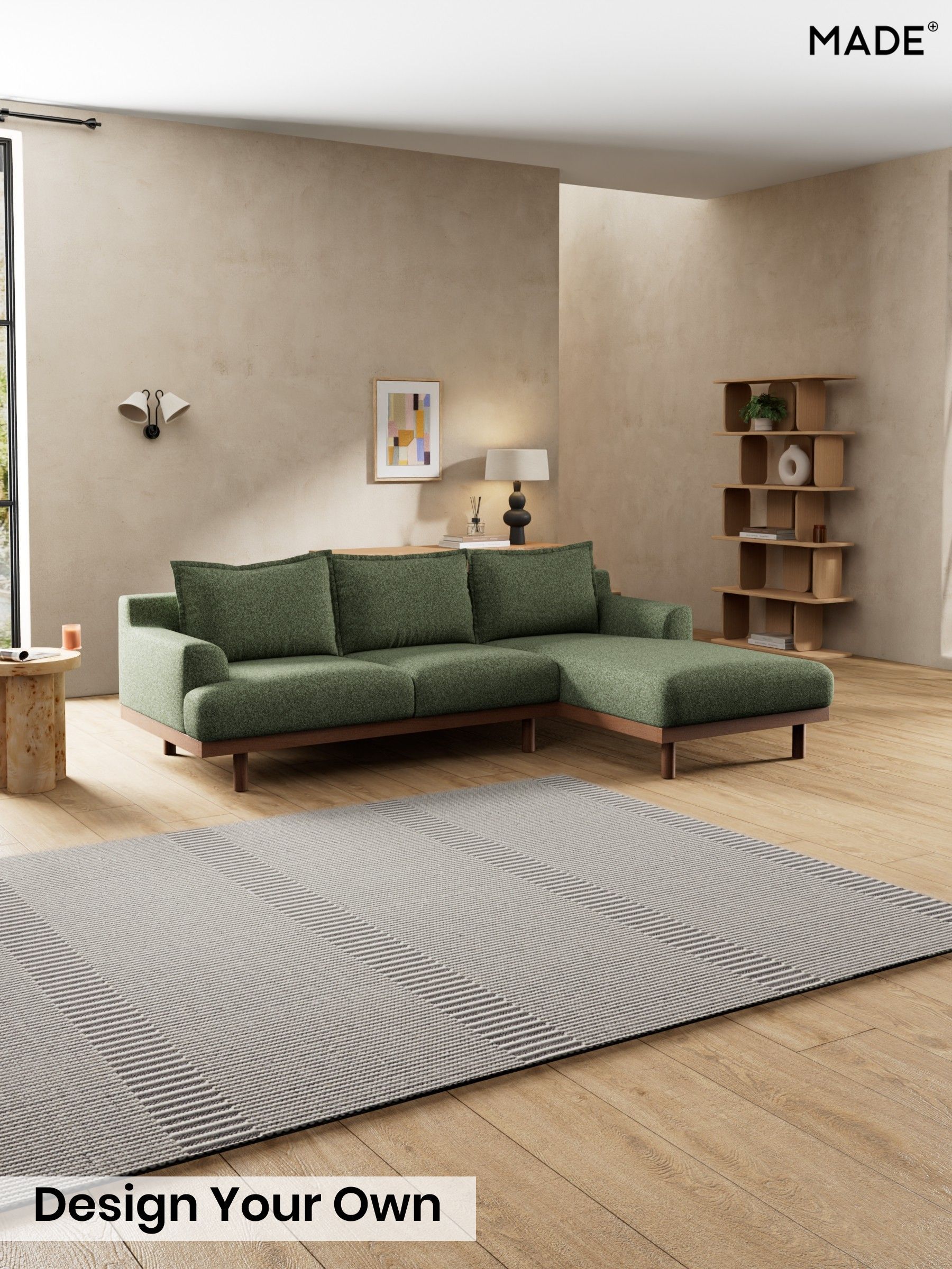 Soft Touch Boucle/Forest Green - Turin By Made