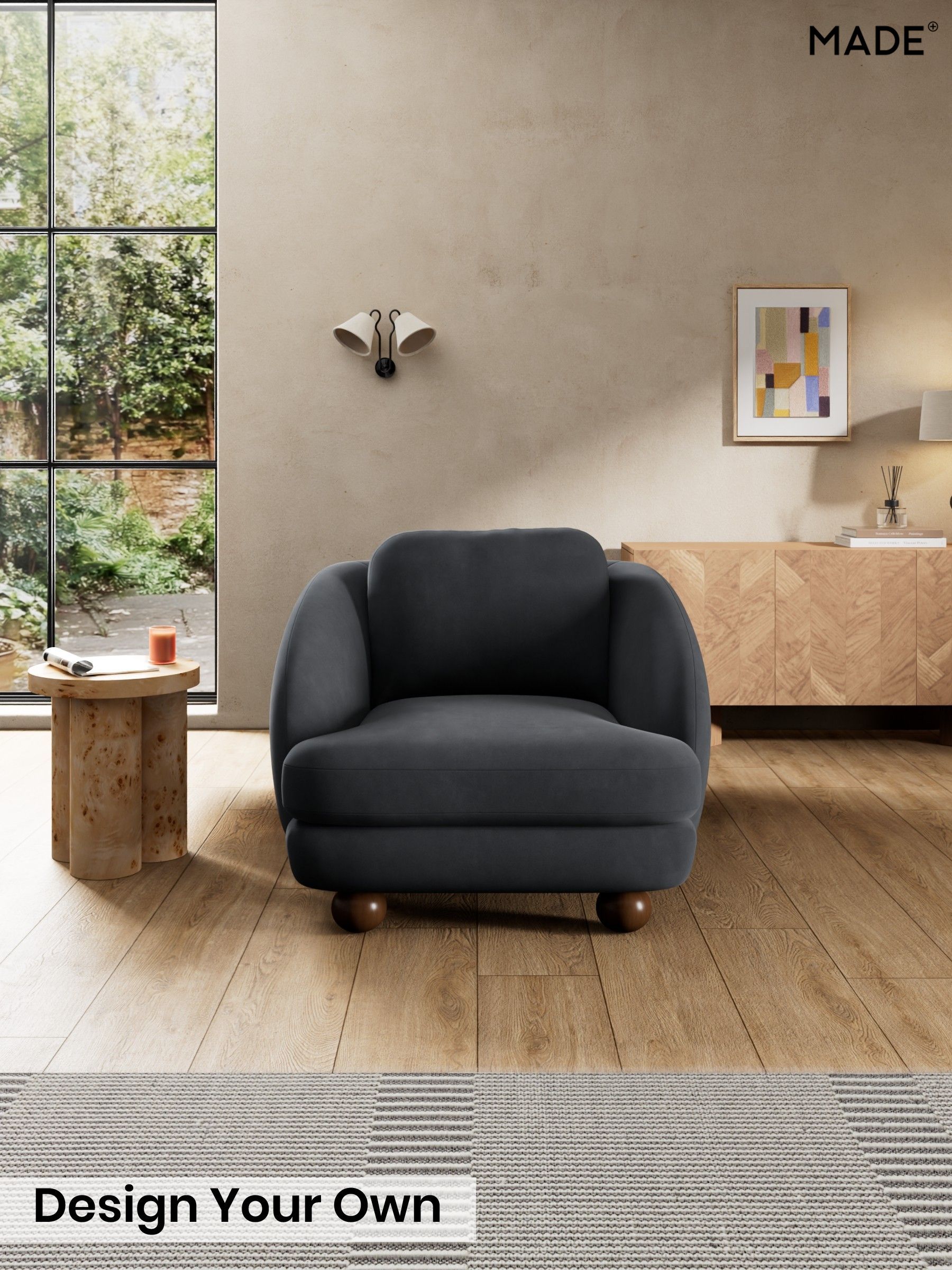 Matt Velvet Easy Clean/Charcoal Grey - Madris By Made