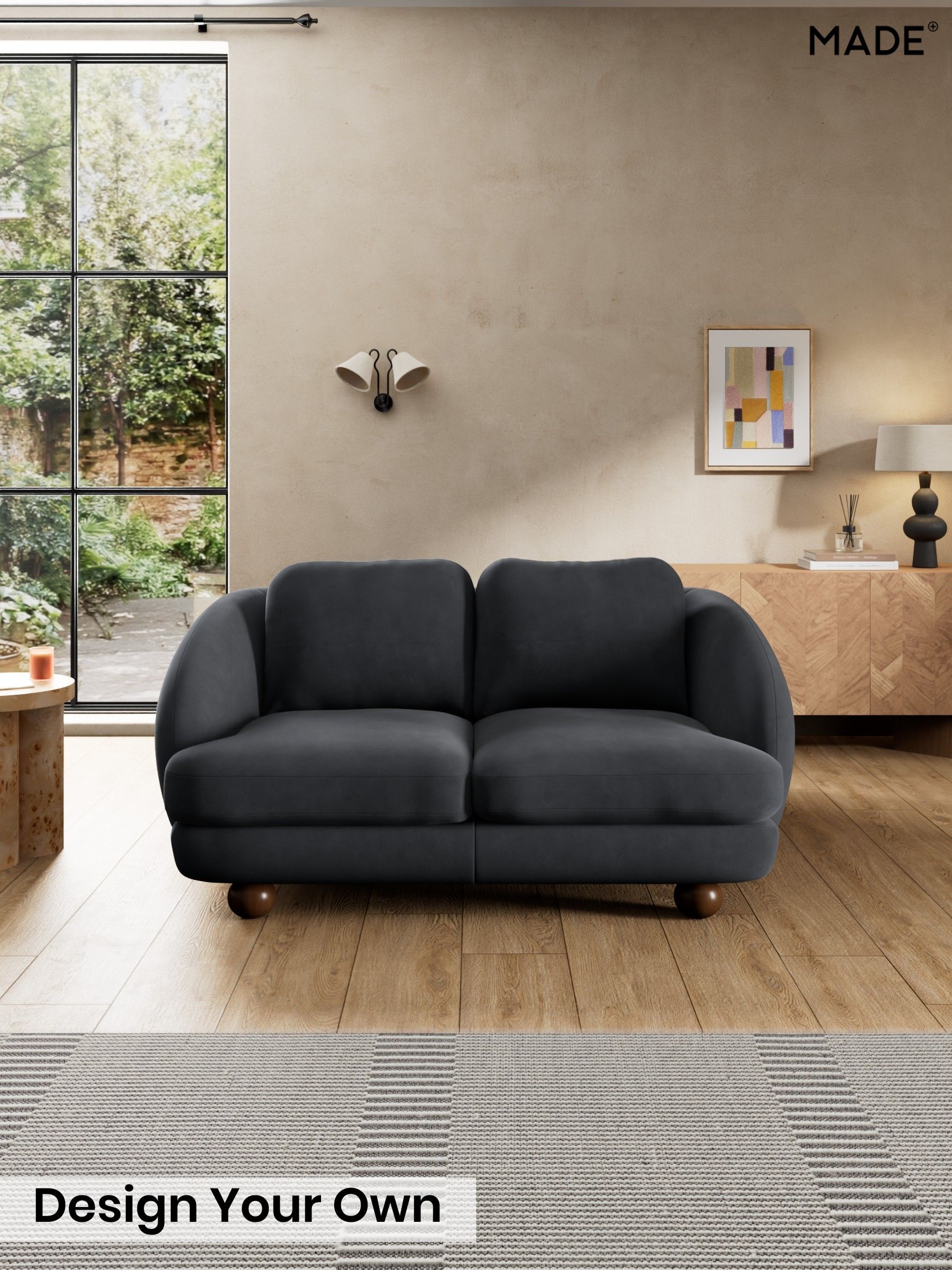 Matt Velvet Easy Clean/Charcoal Grey - Madris By Made