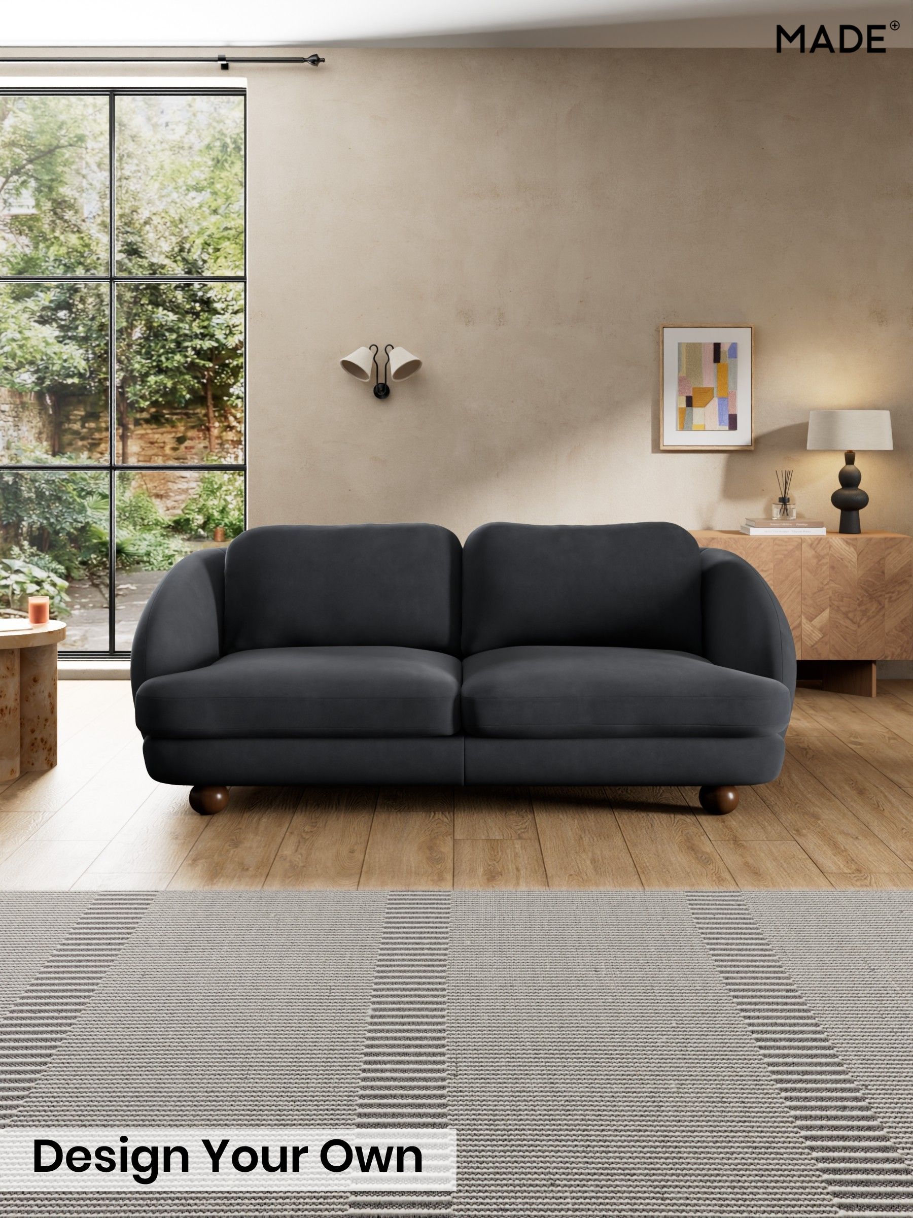 Matt Velvet Easy Clean/Charcoal Grey - Madris By Made