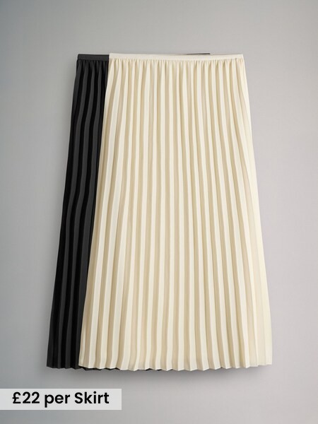2 Pack Chiffon Pleated Maxi Skirts (W46804) | £44