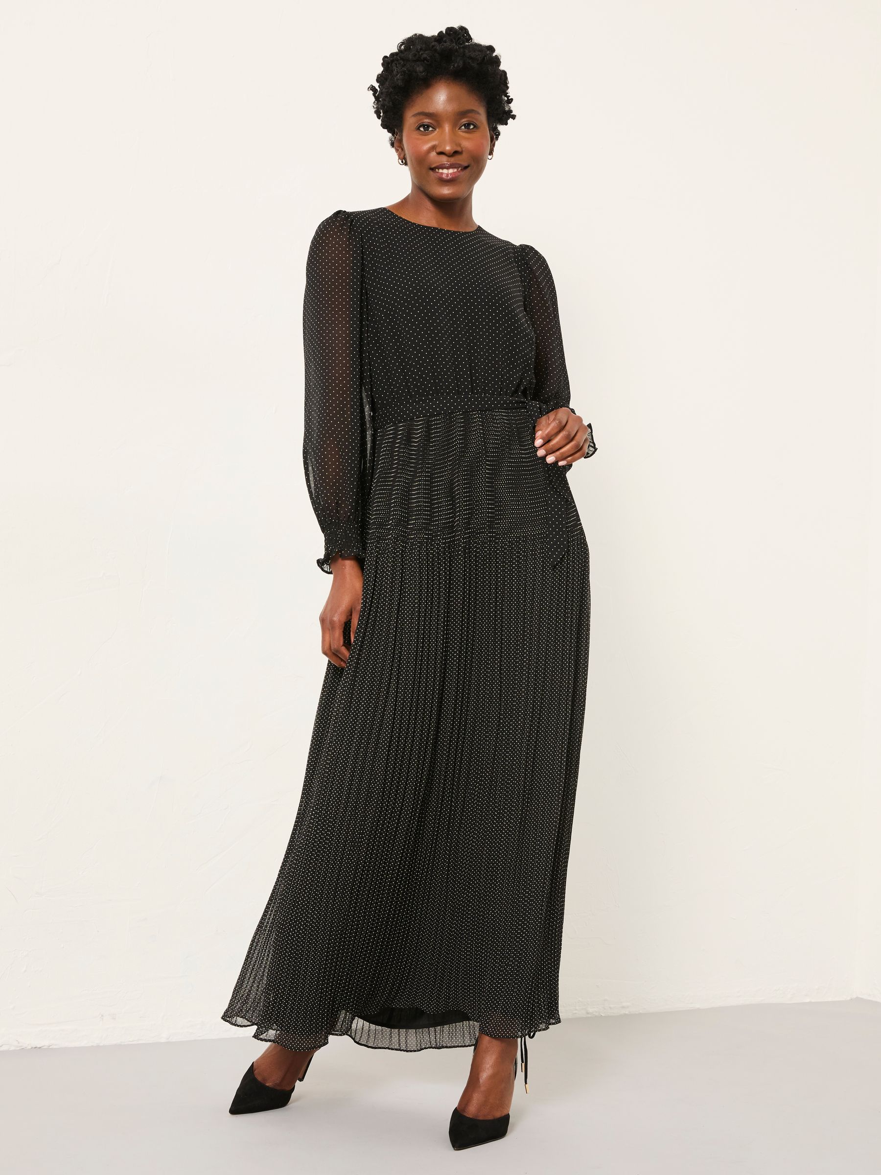 Darcy Black Pin Spot Petite Darcy Midi Dress (W48901) | £72