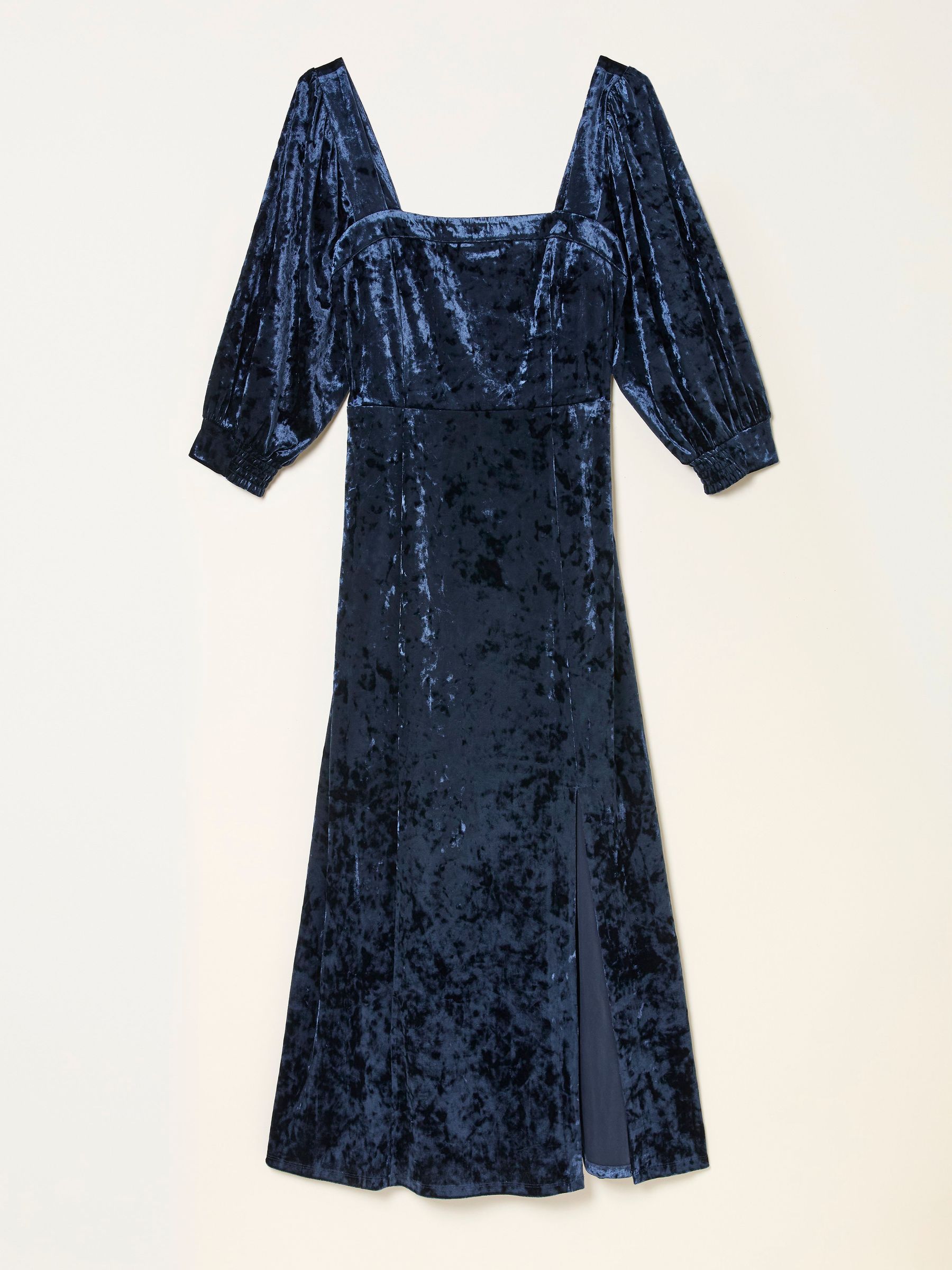 Isla Indigo Blue Petite Velvet Midi Dress (W48908) | £72