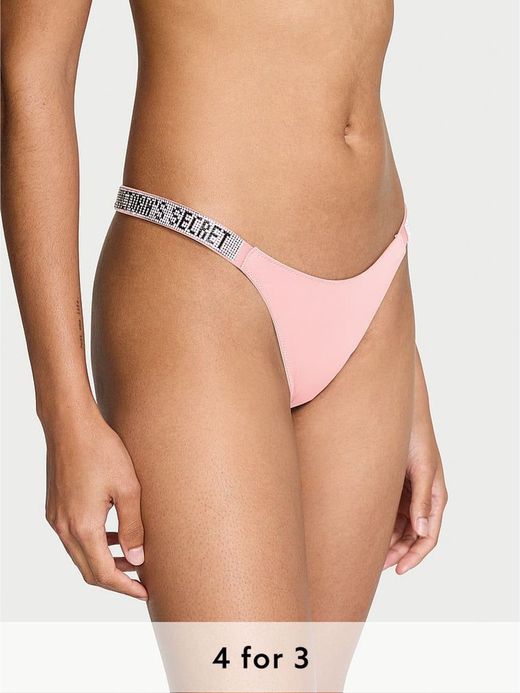 Angel Pink Thong Shine Strap Knickers (W49057) | £20