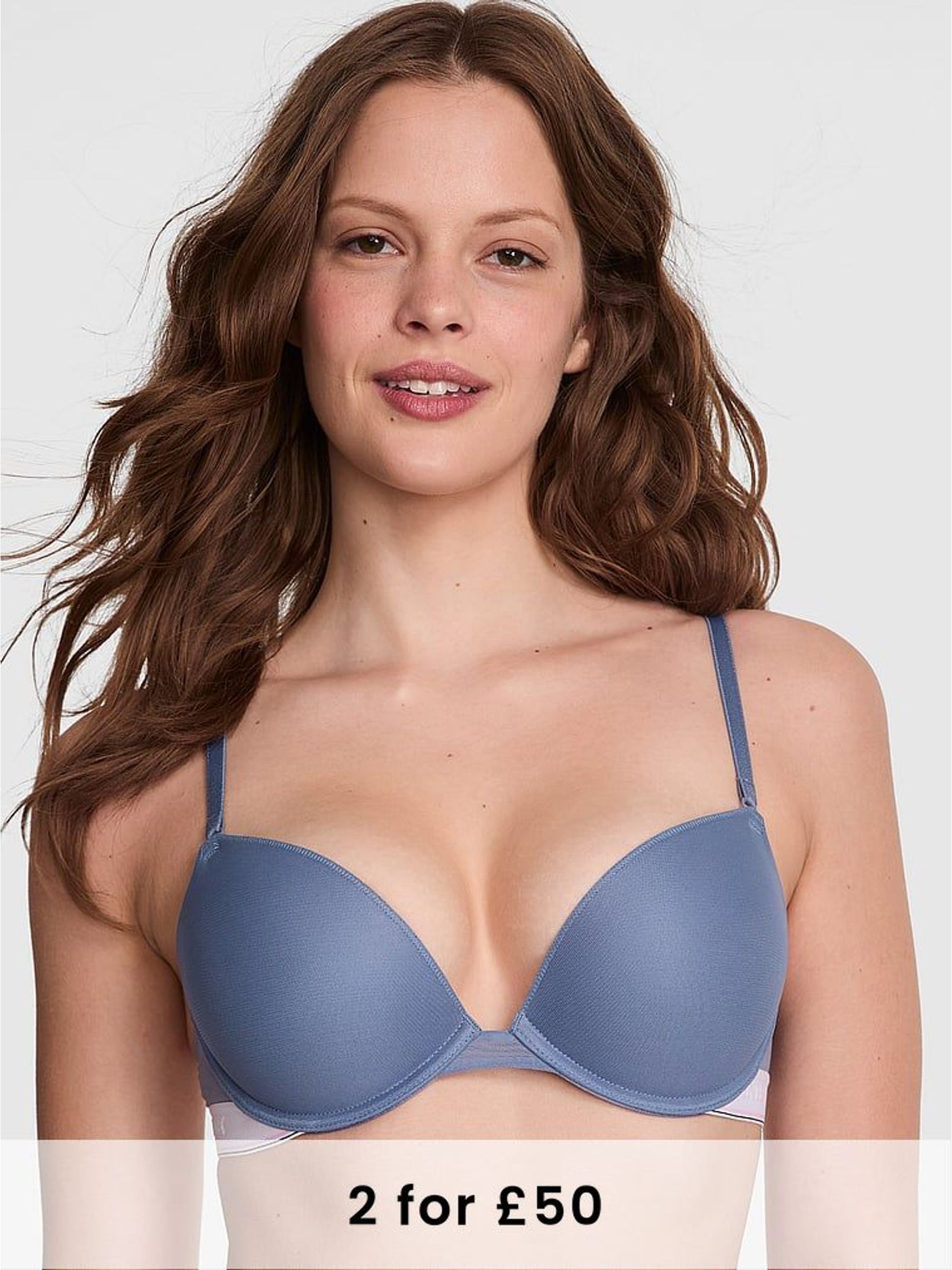 Dusty Iris Blue Super Push Up Mesh Bra (W49835) | £29