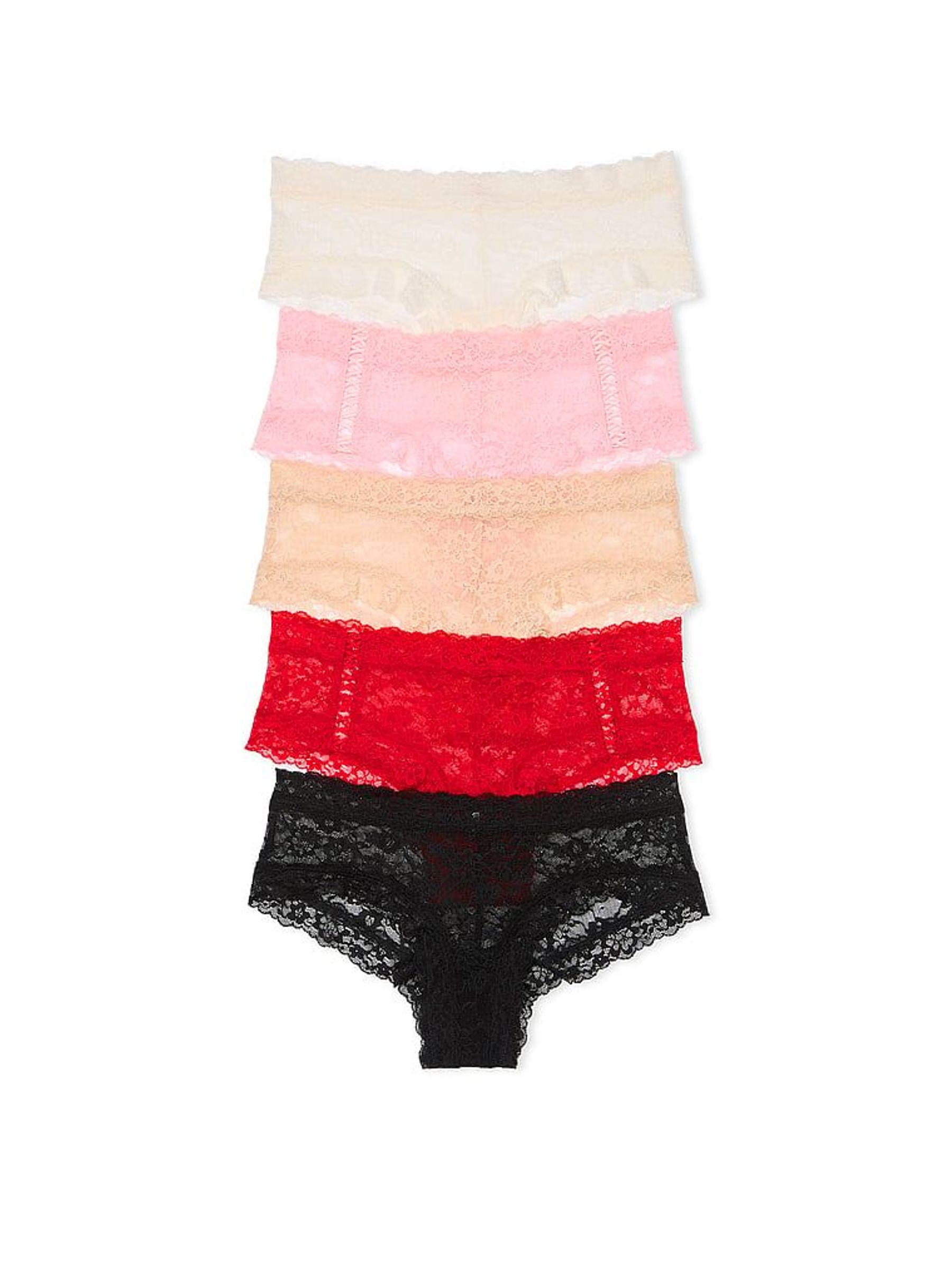 White/Pink/Nude/Red/Black Cheeky 5 Pack Knickers (W49881) | £27