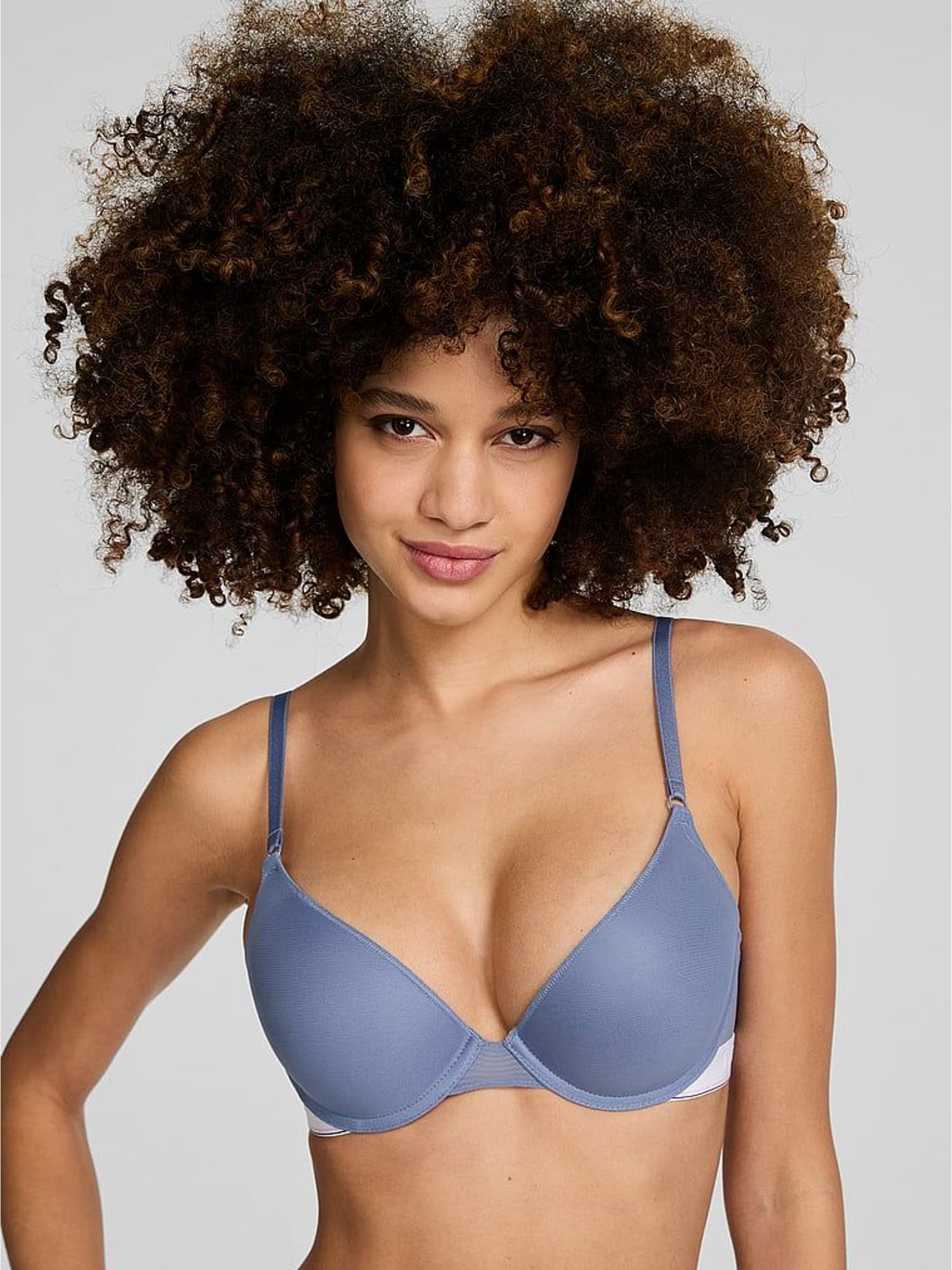 Dusty Iris Blue Push Up Victoria's Secret Mesh Bra (W49900) | £29