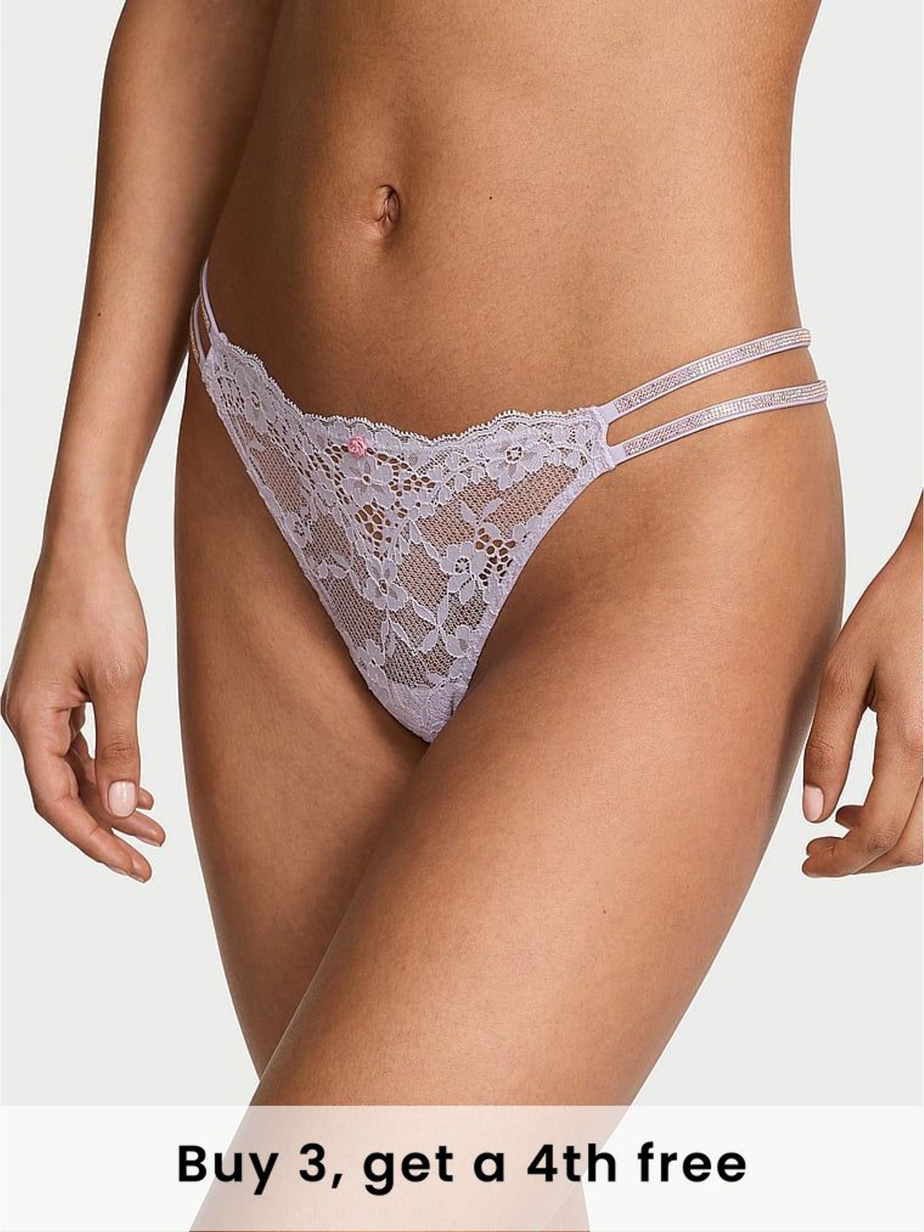 Feather Blue Brazilian Twinkle Strap Lace Knickers (W49948) | £20