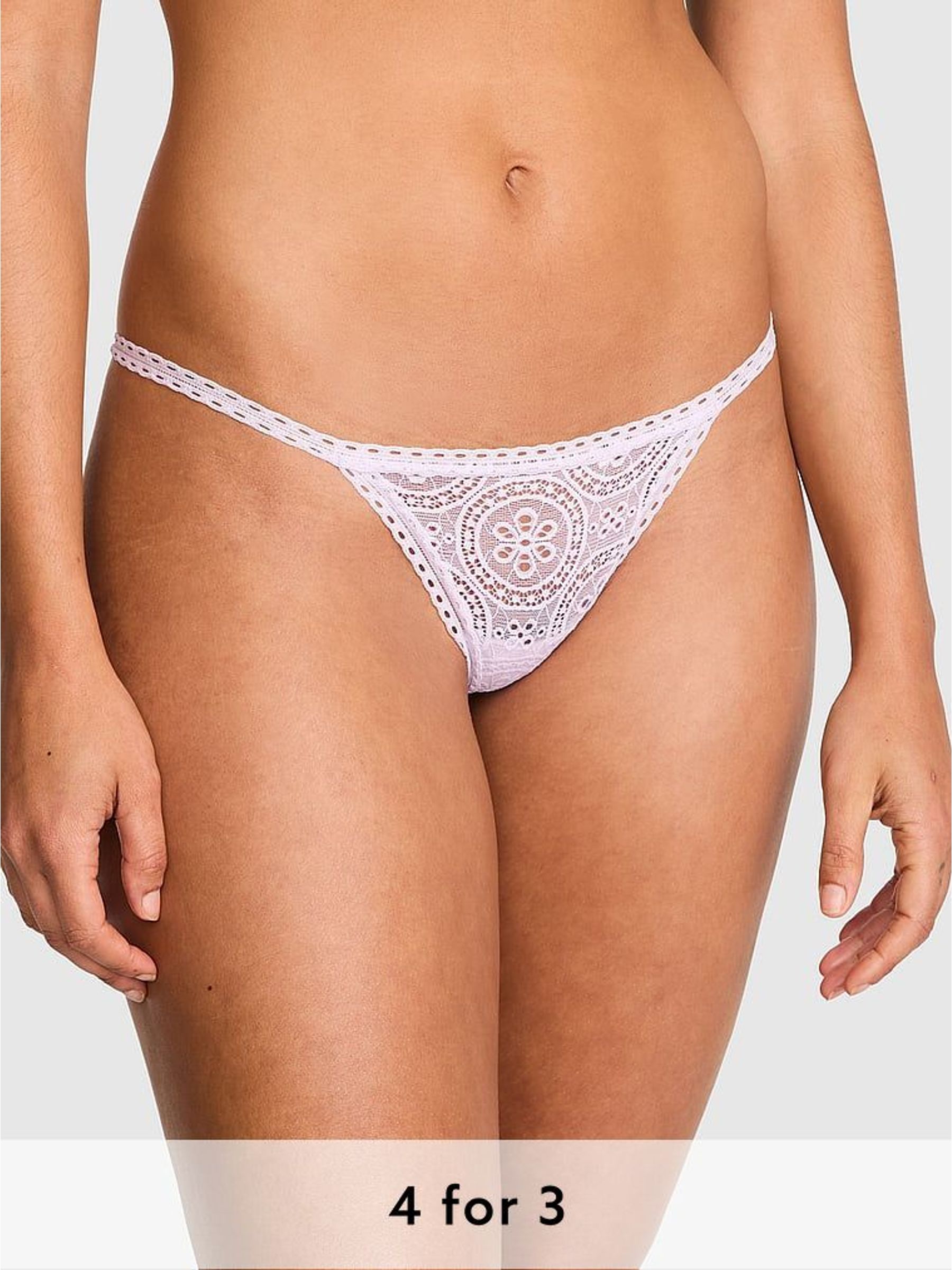 Purple Whisper G-String Eyelet Lace Knickers (W49957) | £9