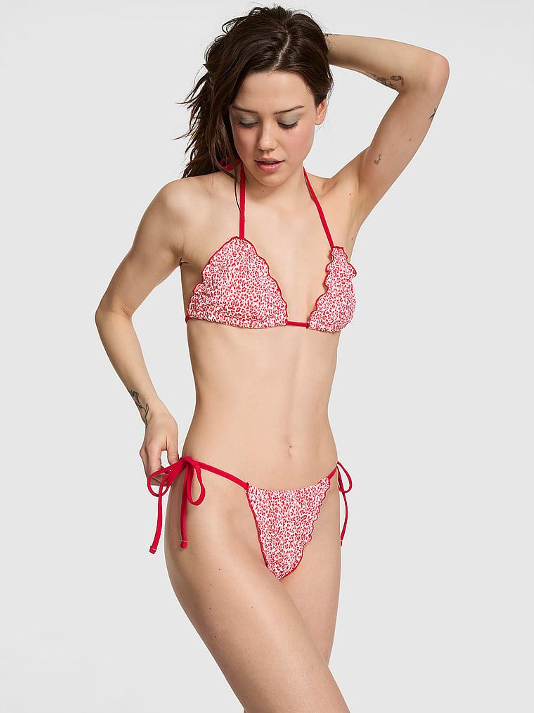Red Leopard Brazilian Bikini Bottoms (W49964) | £34