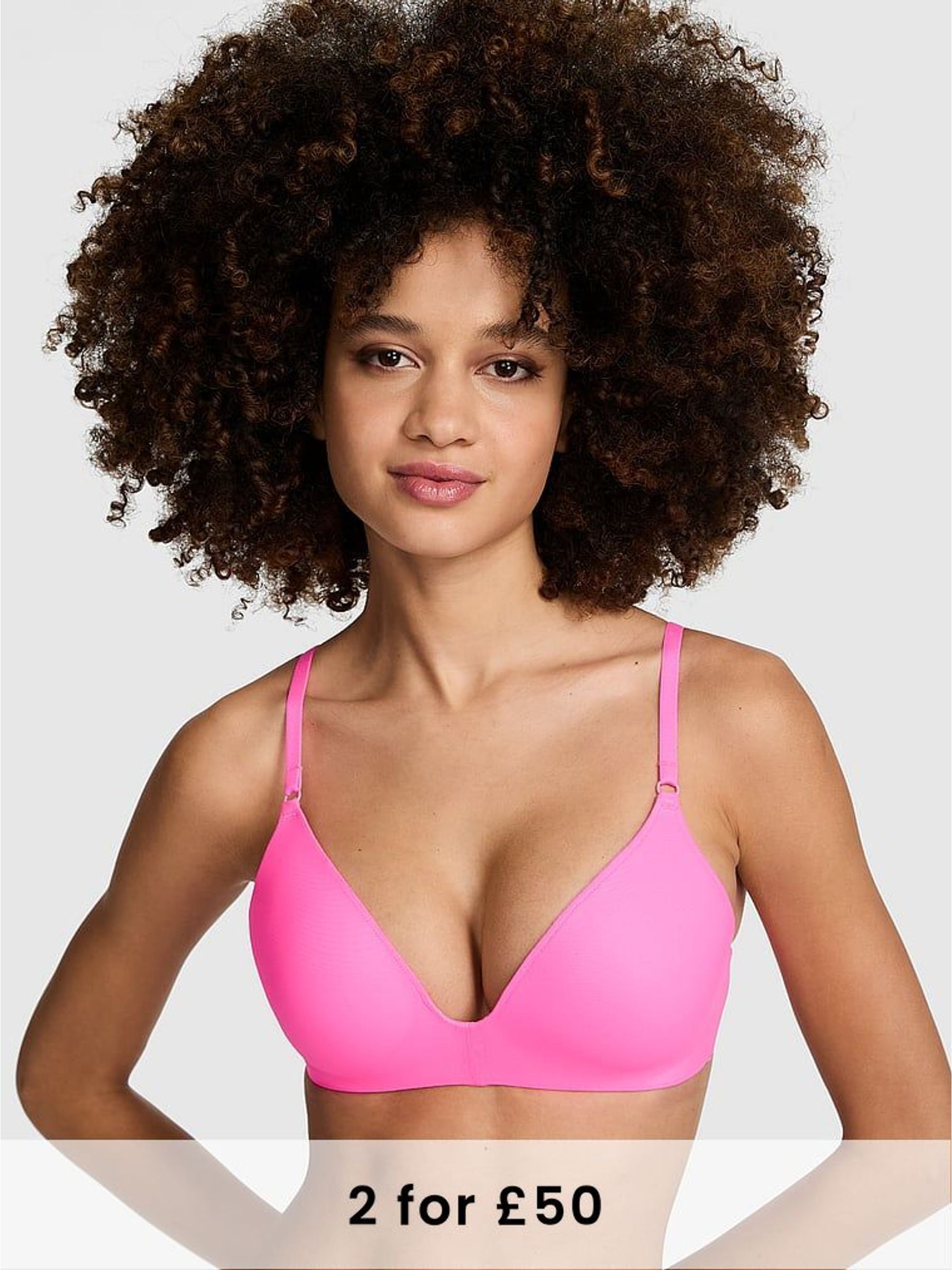 Radiant Rose Pink Non Wired Push Up Bra (W49973) | £29