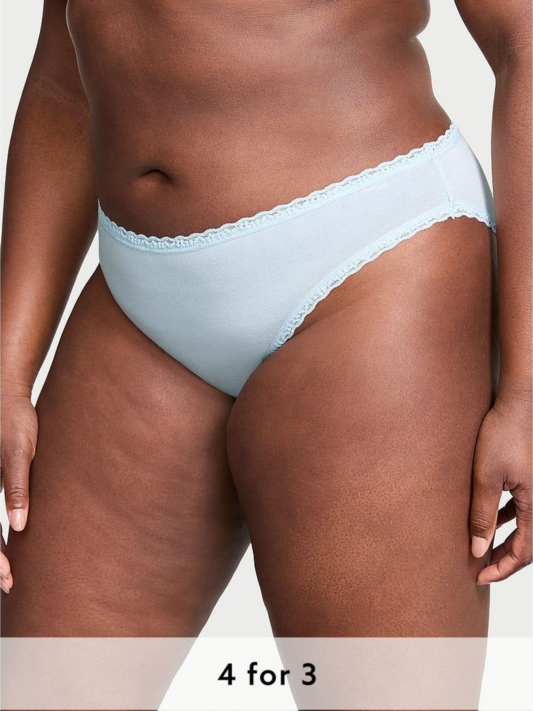 Palest Blue Bikini Lace Trim Knickers (W49977) | £9