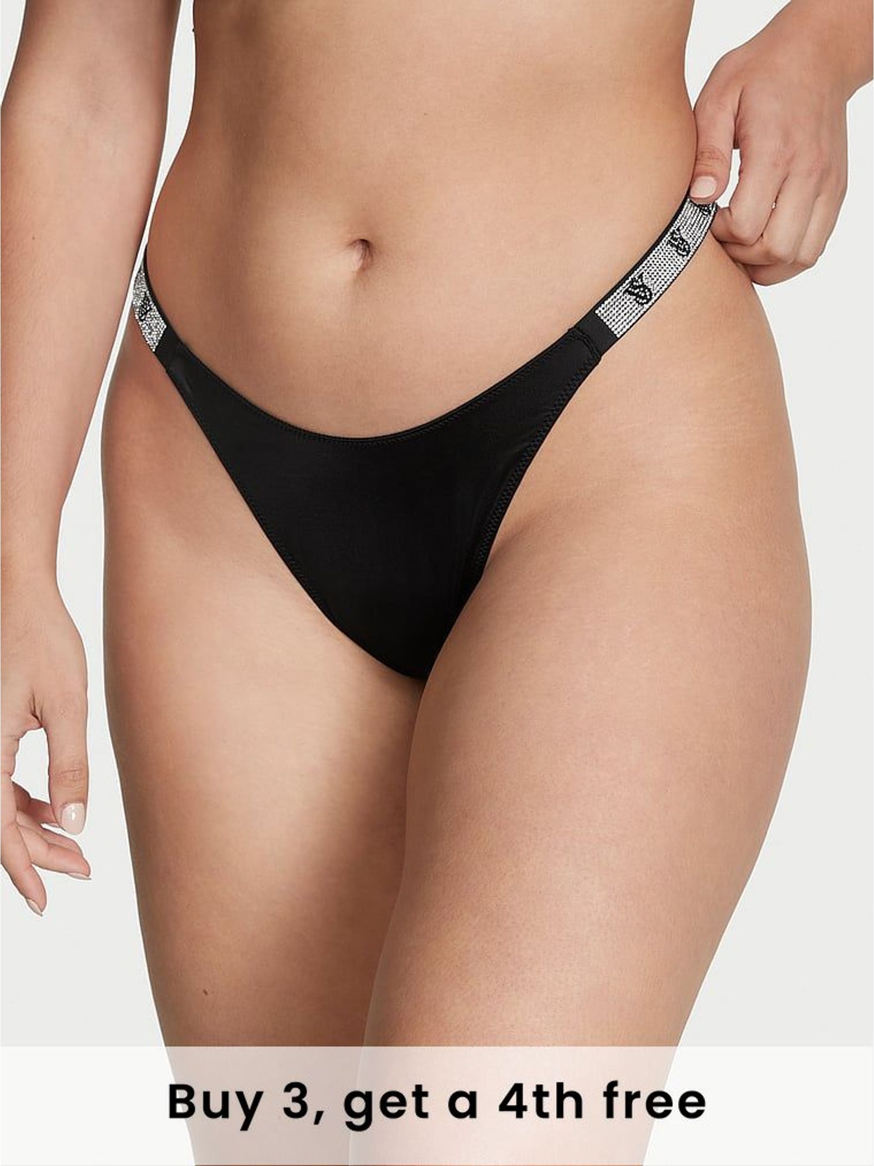 Black Shine Strap Knickers (W50063) | £20