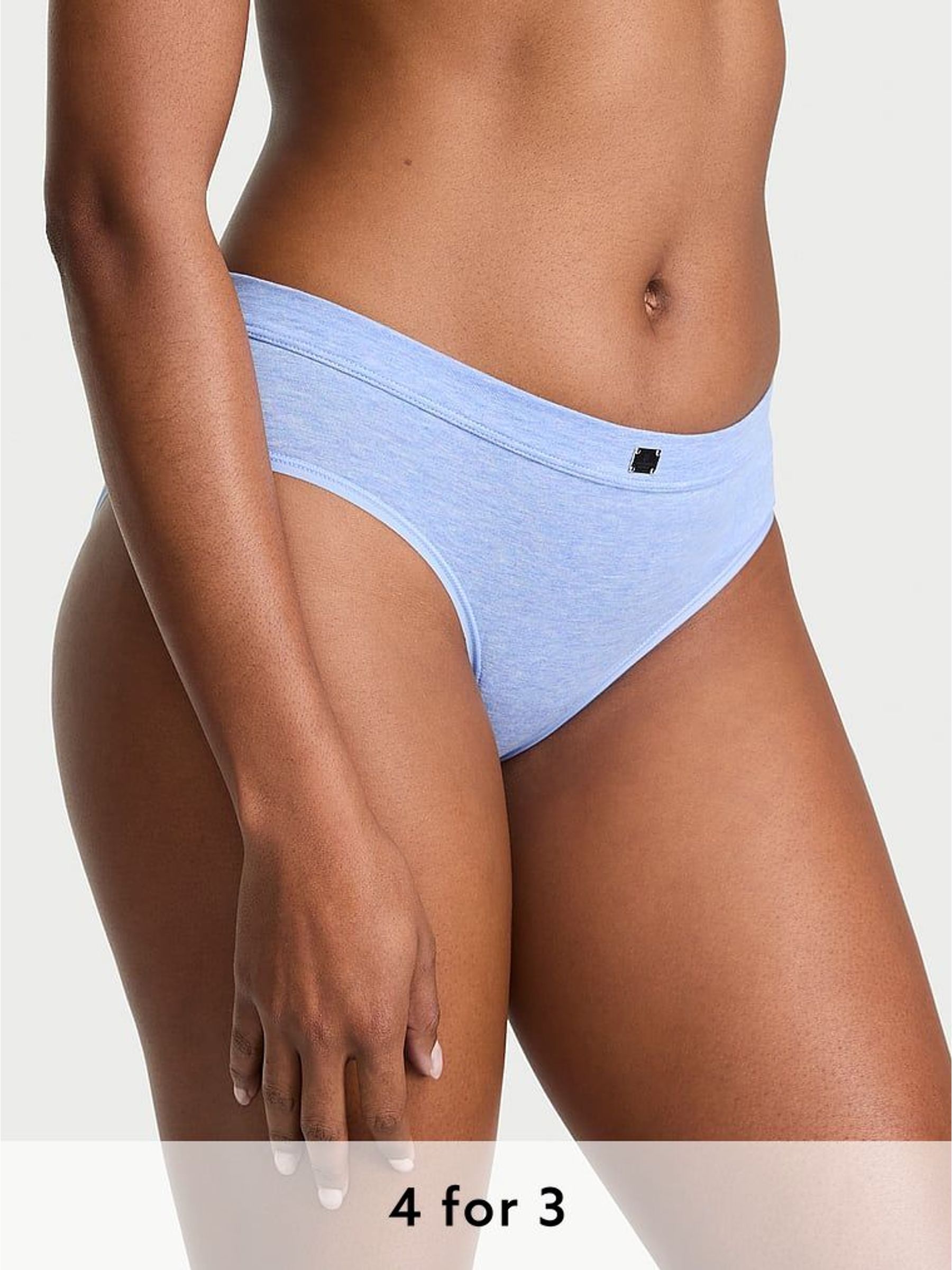 Heather Cornflower Blue Hipster Cotton Logo Knickers (W50107) | £9