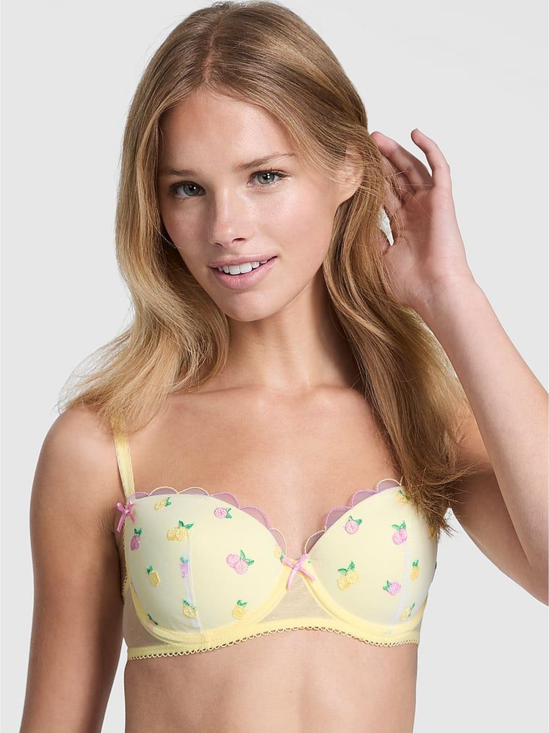 Lemon Yellow Lightly Lined Lace Bralette (W50132) | £35