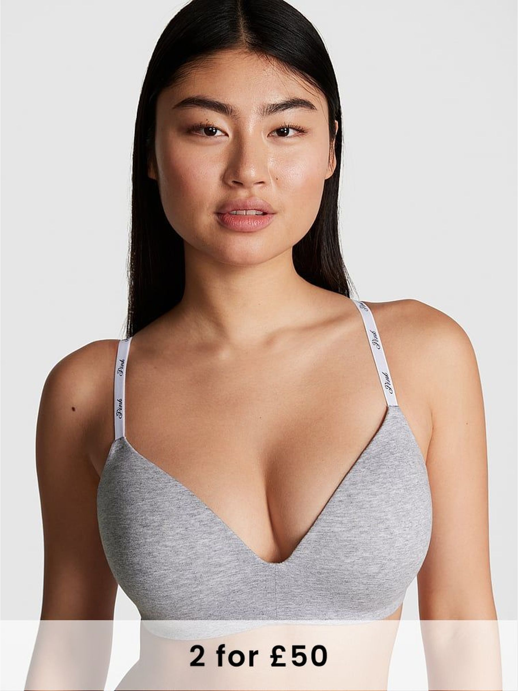 Medium Heather Grey Non Wired Push Up Bra (W50136) | £29