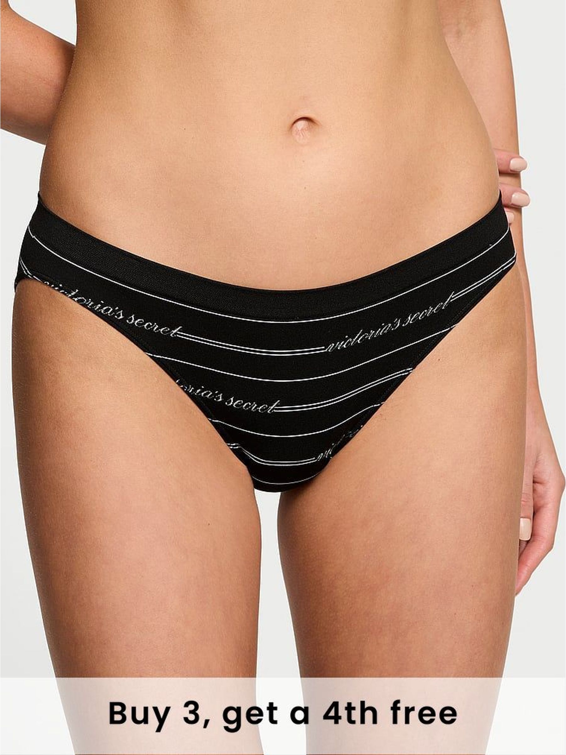 Black Logo Script Bikini Knickers (W50151) | £9