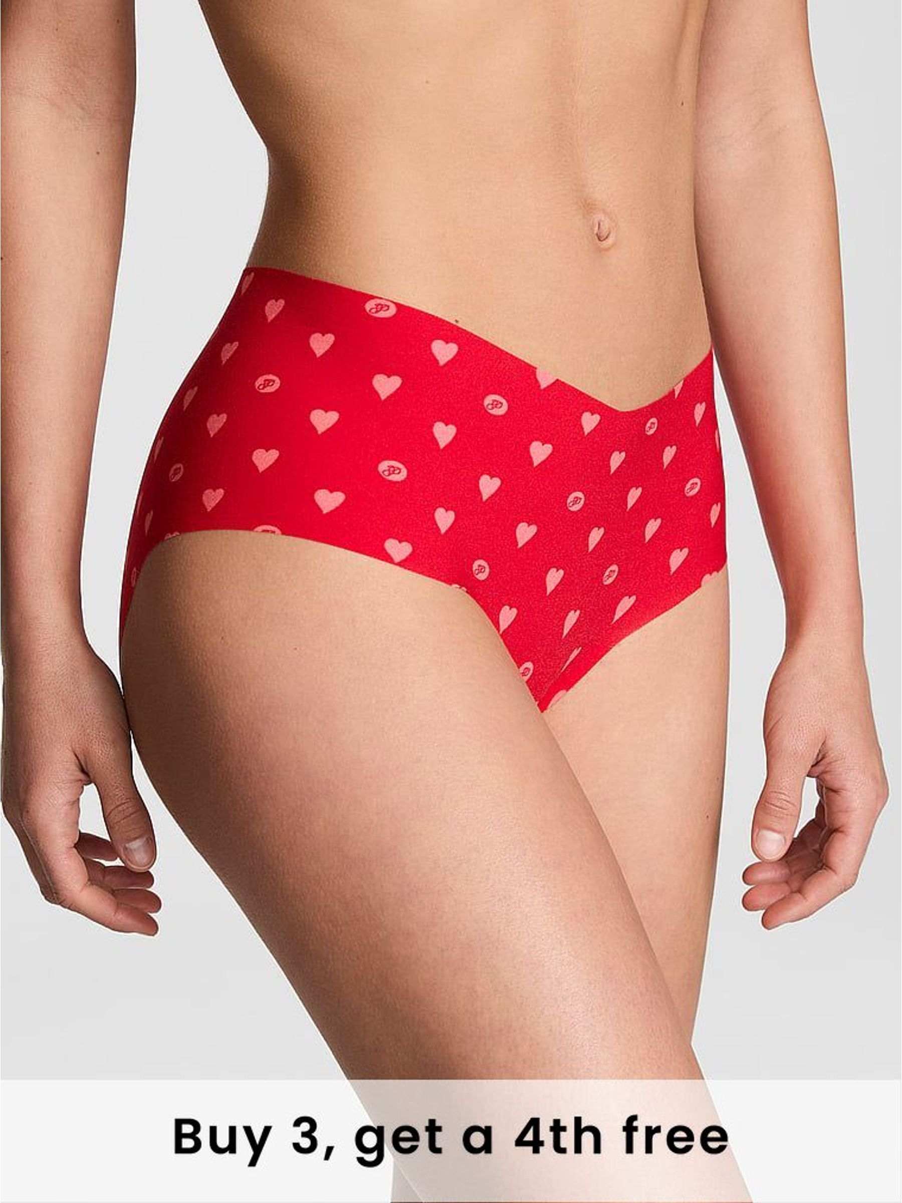 Bright Vermillion Red Hipster No Show Knickers (W50206) | £9