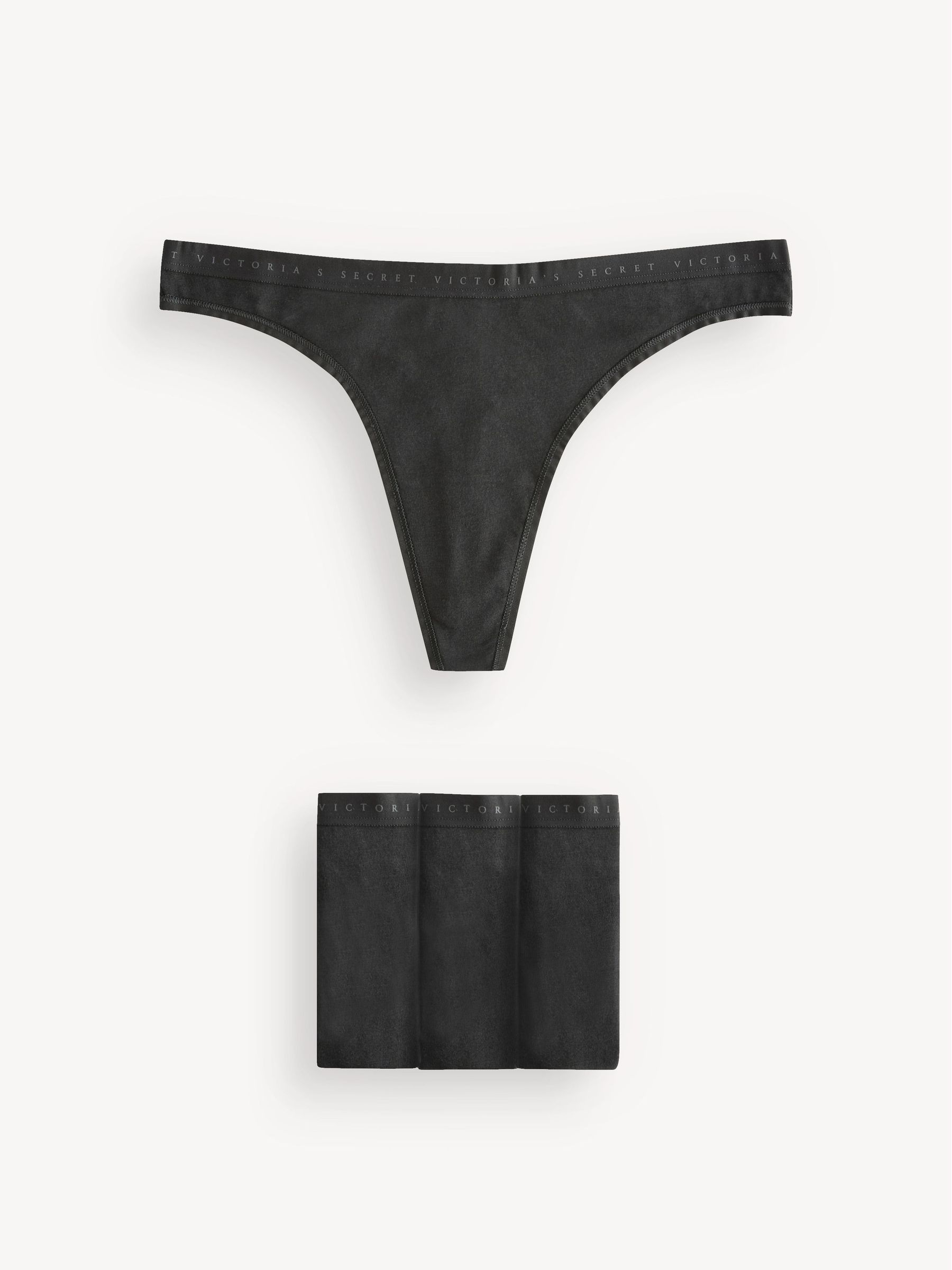 Black Thong Logo 4 Pack Knickers (W50242) | £20