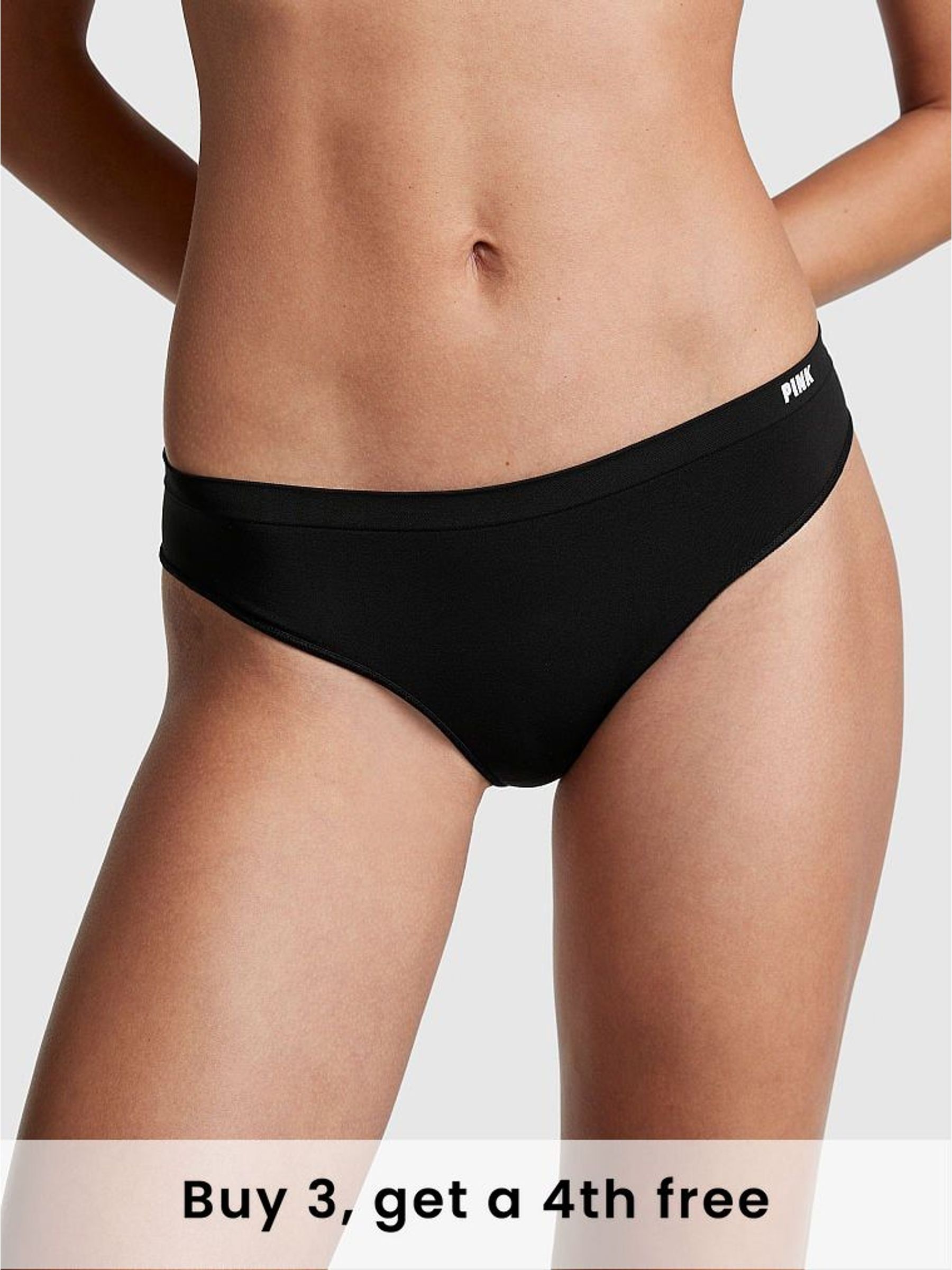 Black Thong Seamless Knickers (W50243) | £9