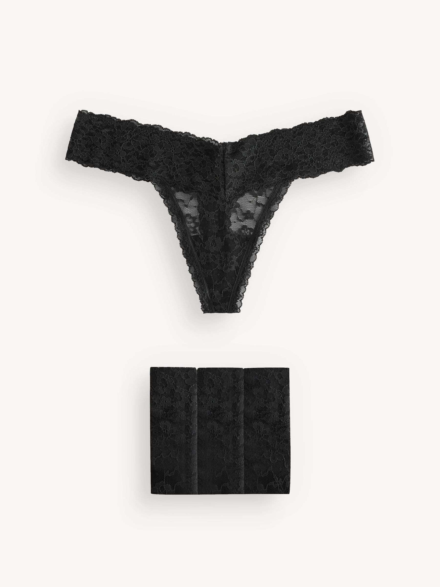 Black Thong 4 Pack Knickers (W50372) | £20