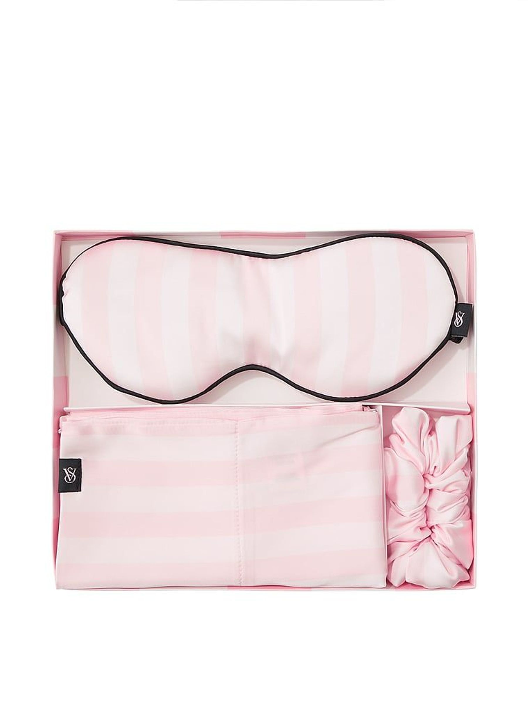 Iconic Stripe Pink Pillowcase, Eye Mask and Scrunchie Set (W50385) | £45